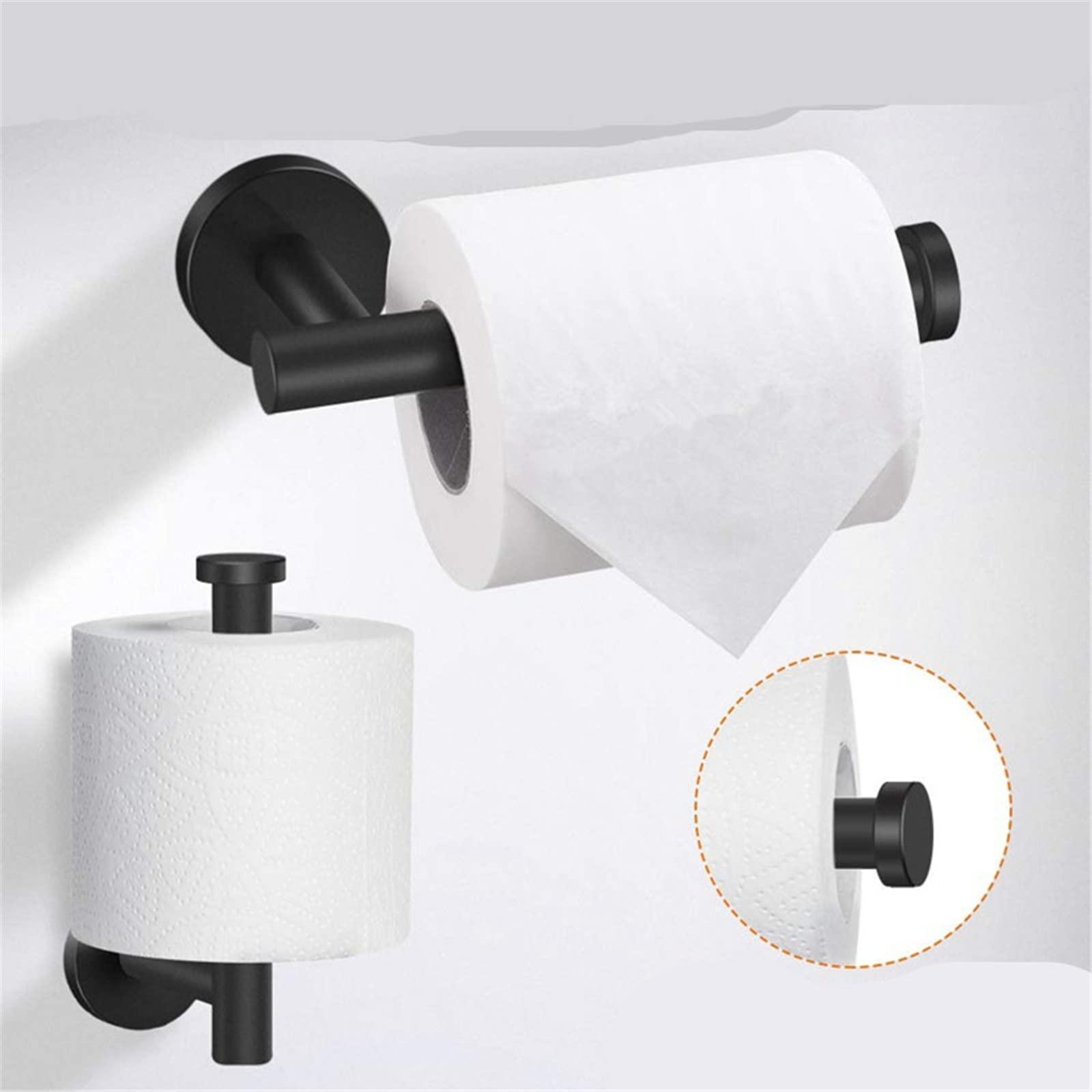 Bathroom Hardware Set 3 Pieces, 12Inch Towel Bar, Toilet Paper Holder, Hook, Stainless Steel Wall Mounted Hardware Accessories Set(Matt Black) - Image 5