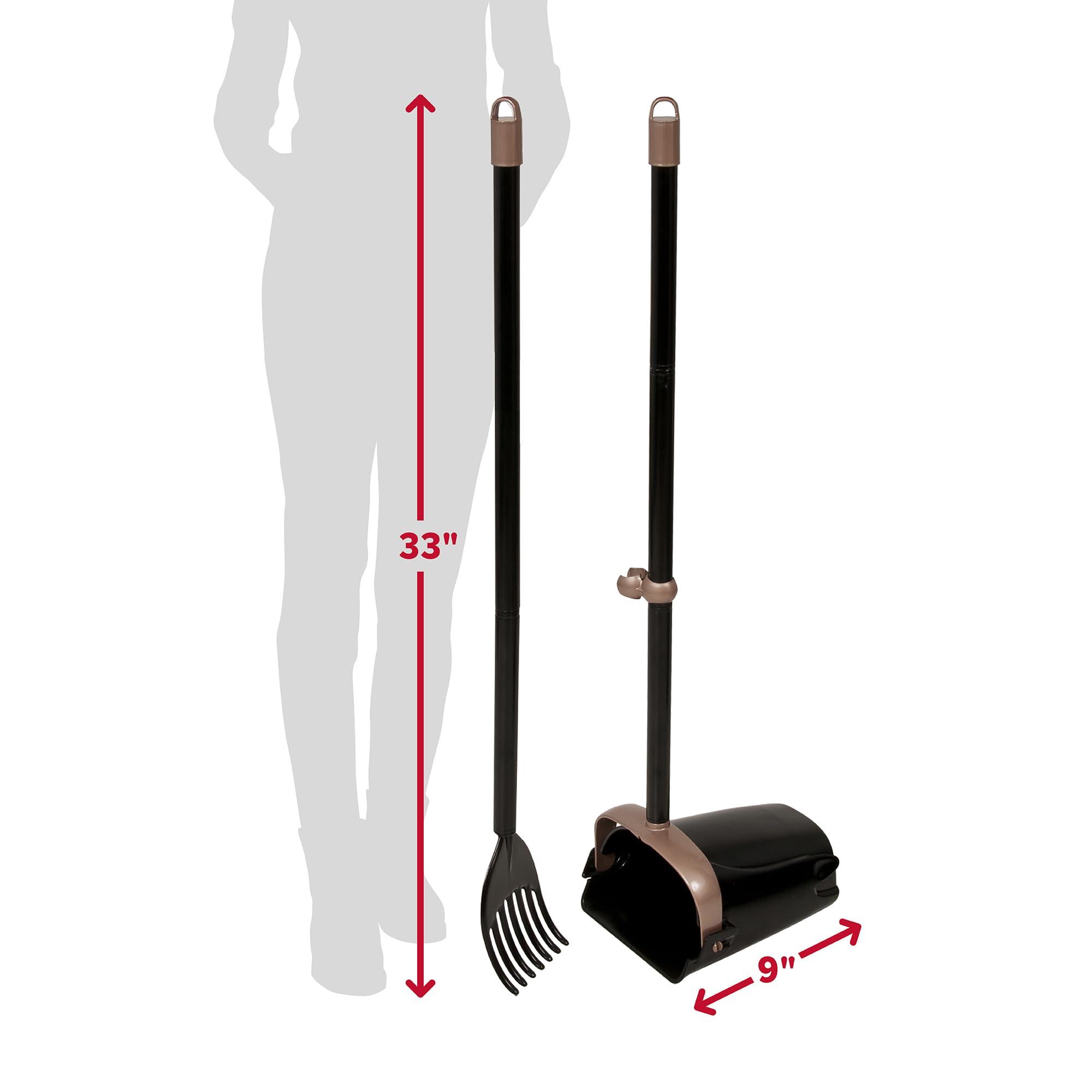 Arm & Hammer Dog Pooper Scooper Swivel Bin & Rake, Poop Scoop for Dogs, Black (2 Heavy Duty Scented Waste Bags Included) - Image 3