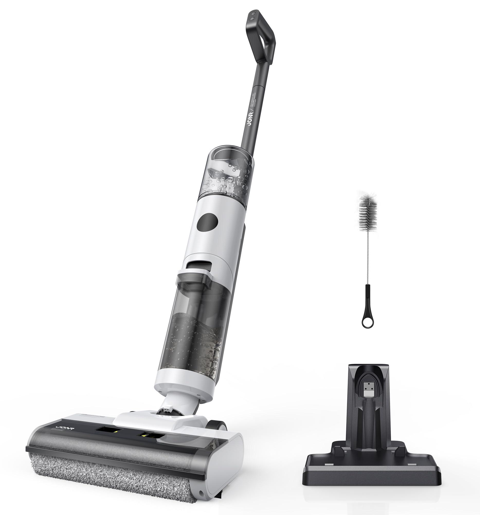JONR ED12 Wet Dry Vacuum Cleaner,Cordless Floor Cleaning Suitable for Combination of Hard Floor Vacuum Cleaner and Mop,one click self-cleaning,0.1 inch Edge Cleaning,Easy to Clean Dust,Spills,Pet Hair