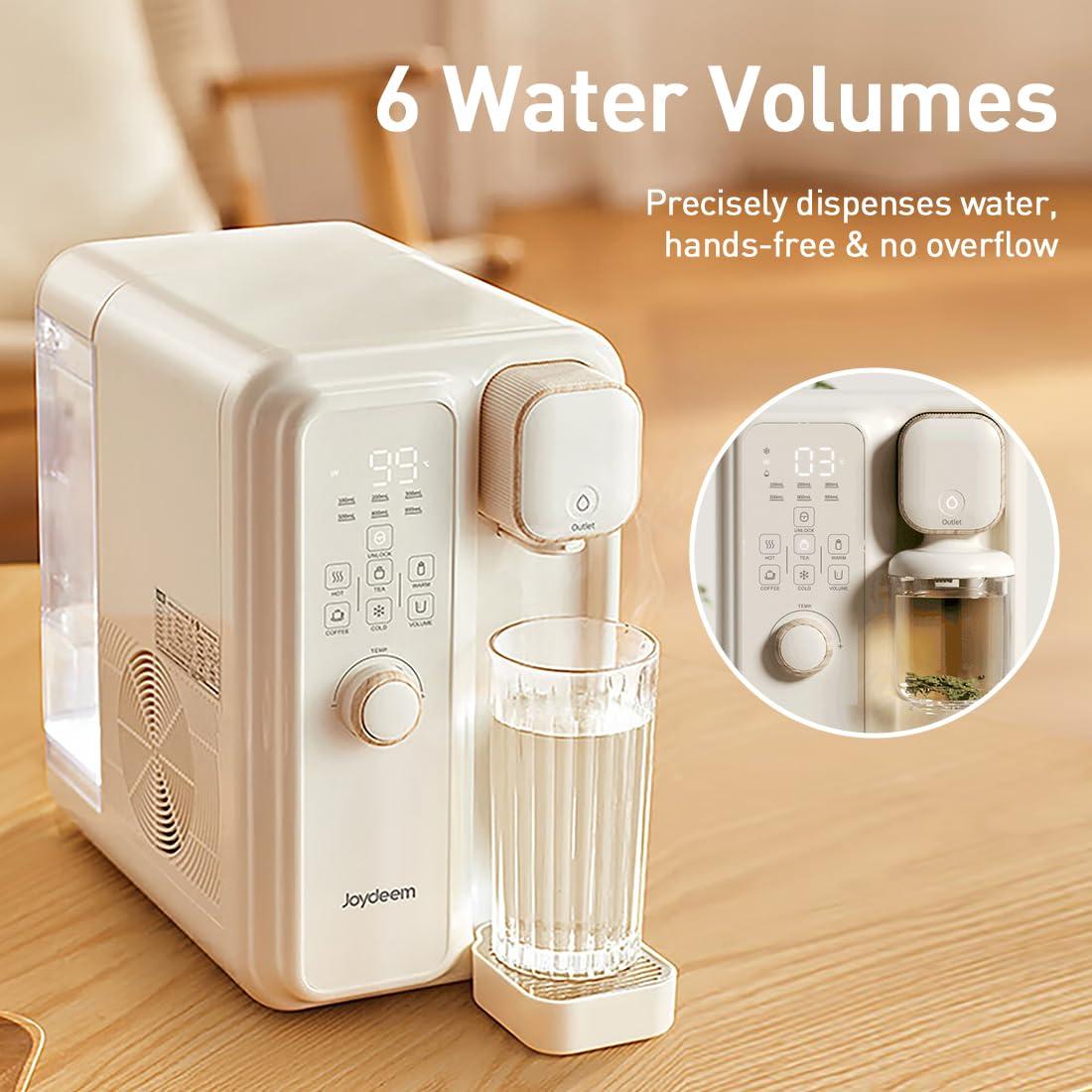 Joydeem Instant Hot & Cold Water Dispenser, Automatic Tea & Coffee Brewer, Adjustable Temperature and Volume, BPA Free, 3.5L 120Oz - Image 6
