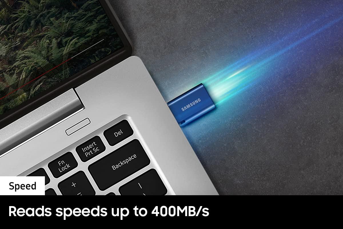 Samsung Type-C USB Flash Drive, 256GB, Transfers 4GB Files in 11 Secs w/Up to 400MB/s 3.13 Read Speeds, Compatible w/USB 3.0/2.0, Waterproof, 2022, Blue, MUF-256DA/AM - Image 4