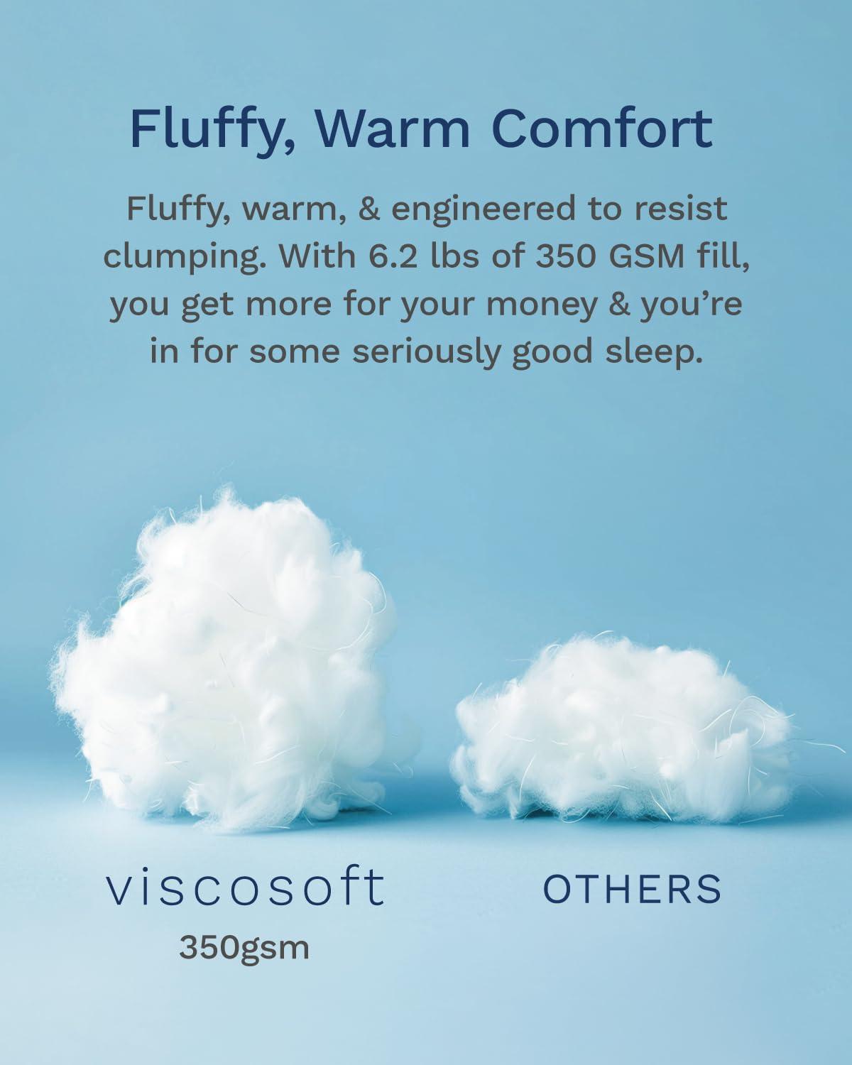 ViscoSoft Queen/Short Queen Microfiber All Seasons Down Alternative Quilted Comforter - Cooling Breathable Premium Soft Reversible Microfiber Duvet Blanket - Image 7