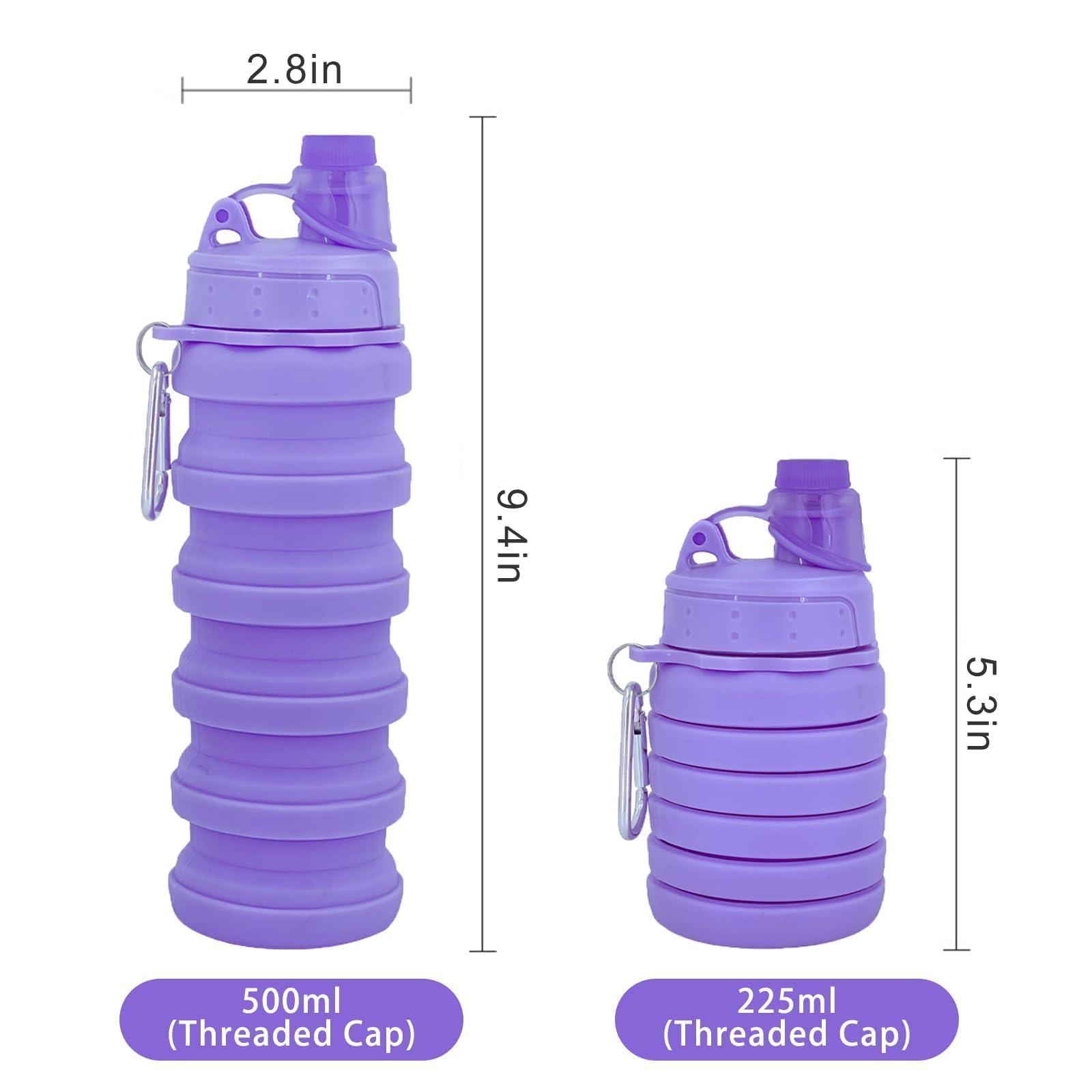 YCTMALL Collapsible Water Bottles Travel water bottle Sports Portable Sport Water Bottle Reusable Water Bottles comes with mountaineering Buckle 500ml silicone Water-proof camping water bottle - Image 2