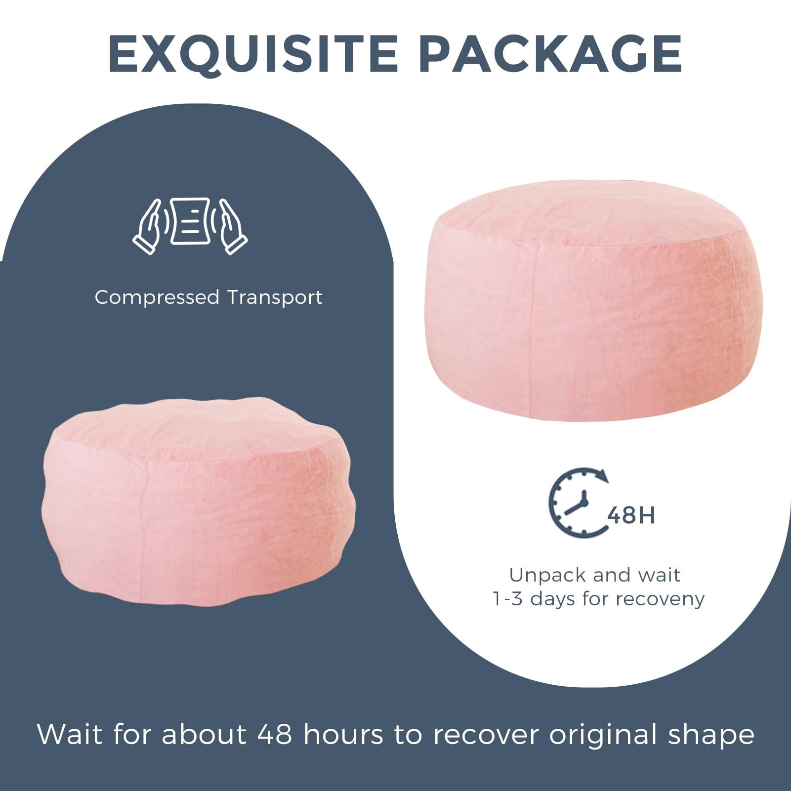 MAXYOYO Bean Bag Chair for Adults, Large 4 ft Bean Bag Chair with Foam Filling, Ultra Soft Fur Lazy Sofa for Living Room Bedroom, Machine Washable Cover - Image 7
