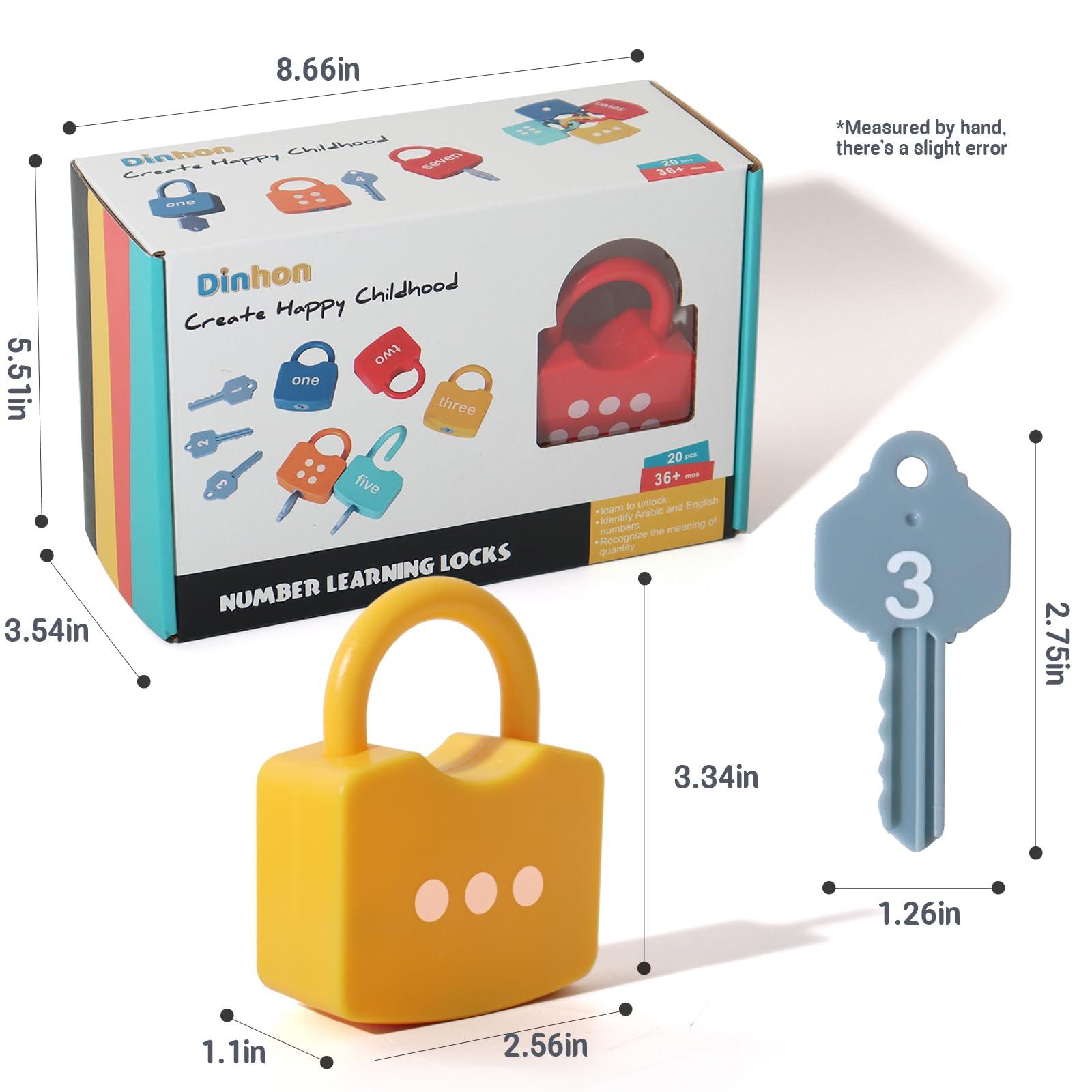 Dinhon Kids Learning Locks with Keys Numbers Matching & Counting Montessori Educational Toys for Ages 3 yrs+ Boys and Girls Preschool Games Gifts - Image 2