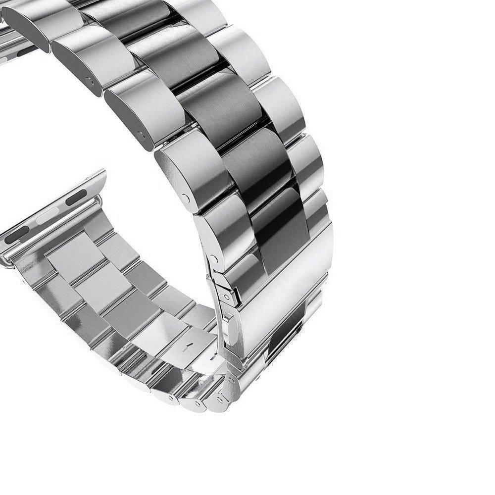 U191U Metal Bands Compatible with Apple Watch Band 41mm 40mm 38mm, Dressy Stainless Steel Chain Strap for Men iWatch Series Ultra/Ultra2/9/8/7/6/5/4/3/2/1 SE, Silver/Black - Image 4