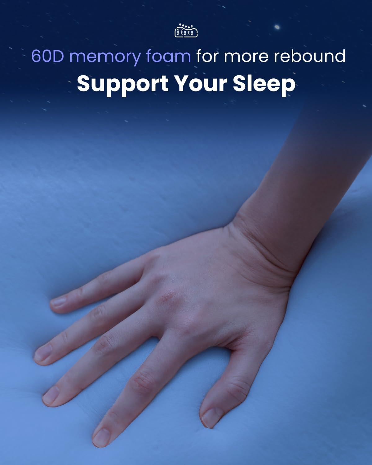 RENPHO Ultra Pain Relief Neck Pillow, Ergonomic Contour Memory Form Pillow for Side Back Stomach Sleeper with 2 Cooling Pillowcases, Orthopedic Cervical Pillow for Adult - Image 5