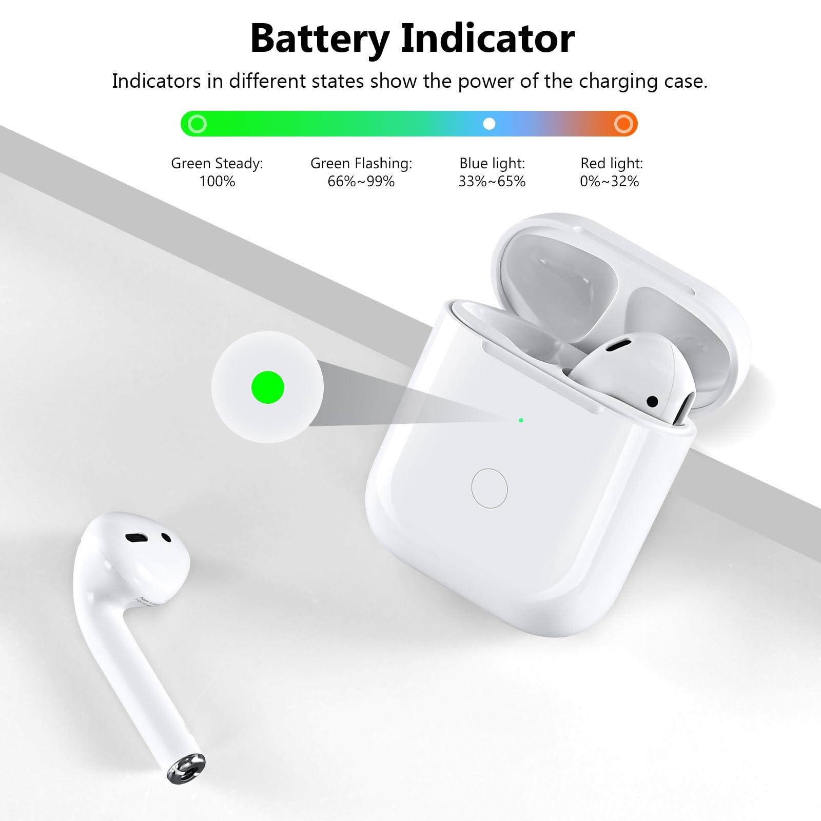 Wireless Charging Case Compatible with AirPod 2 1, Air Pod Charger Case Replacement with Bluetooth Pairing Sync Button, No Earbuds, White - Image 6