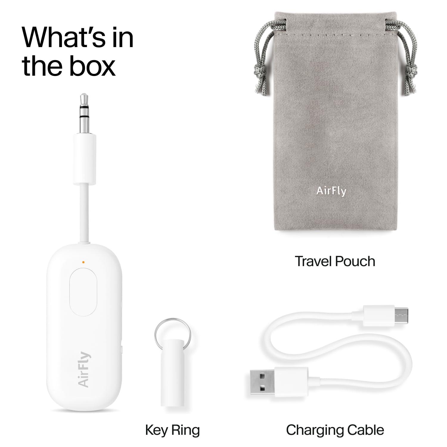 Twelve South AirFly Pro | Bluetooth Wireless Transmitter/Receiver Adapter for 2 Headphones, Audio Sharing, Compatible with 3.5mm aux Jack for Airplanes, TV, Gym, Stereo, and Travel, 25+ Hr Battery - Image 8