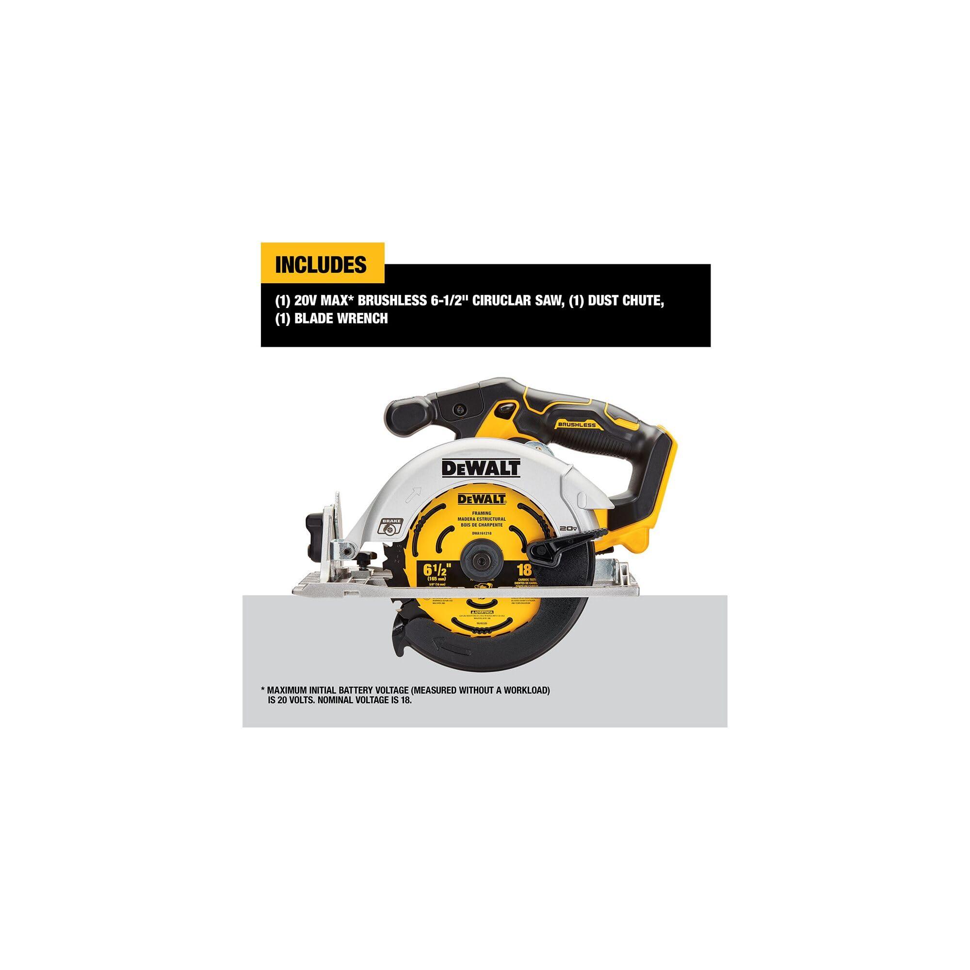 DEWALT 20V MAX* Circular Saw, 6-1/2-Inch, Cordless, Tool Only (DCS565B) - Image 3