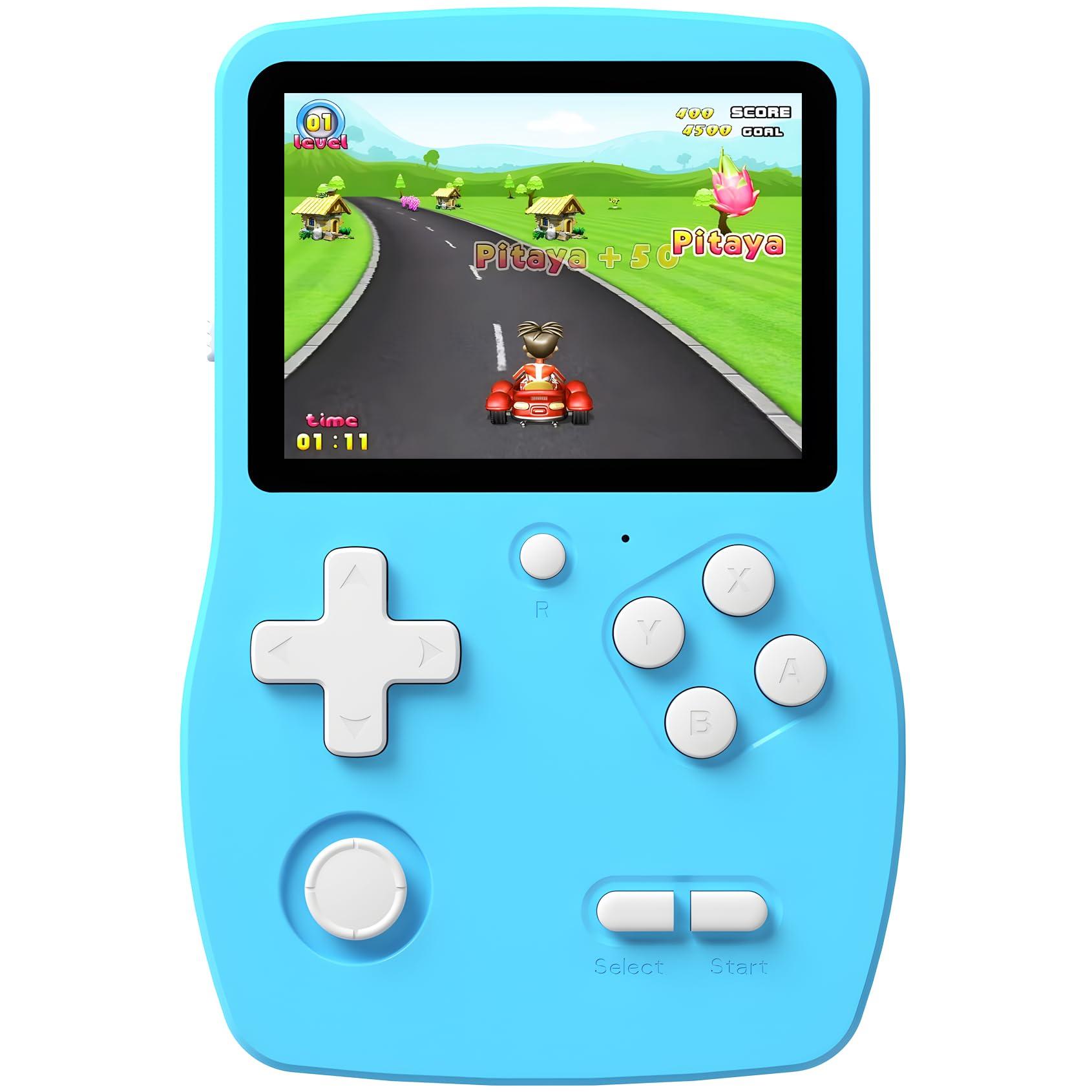 32 Bit Handheld Games for Kids Preloaded 139 Video Games, Portable Video Gaming Player with 3.0" IPS Screen and Rechargeable Battery, Mini Travel Games Electronic Gifts Toys for Boys Girls, Blue