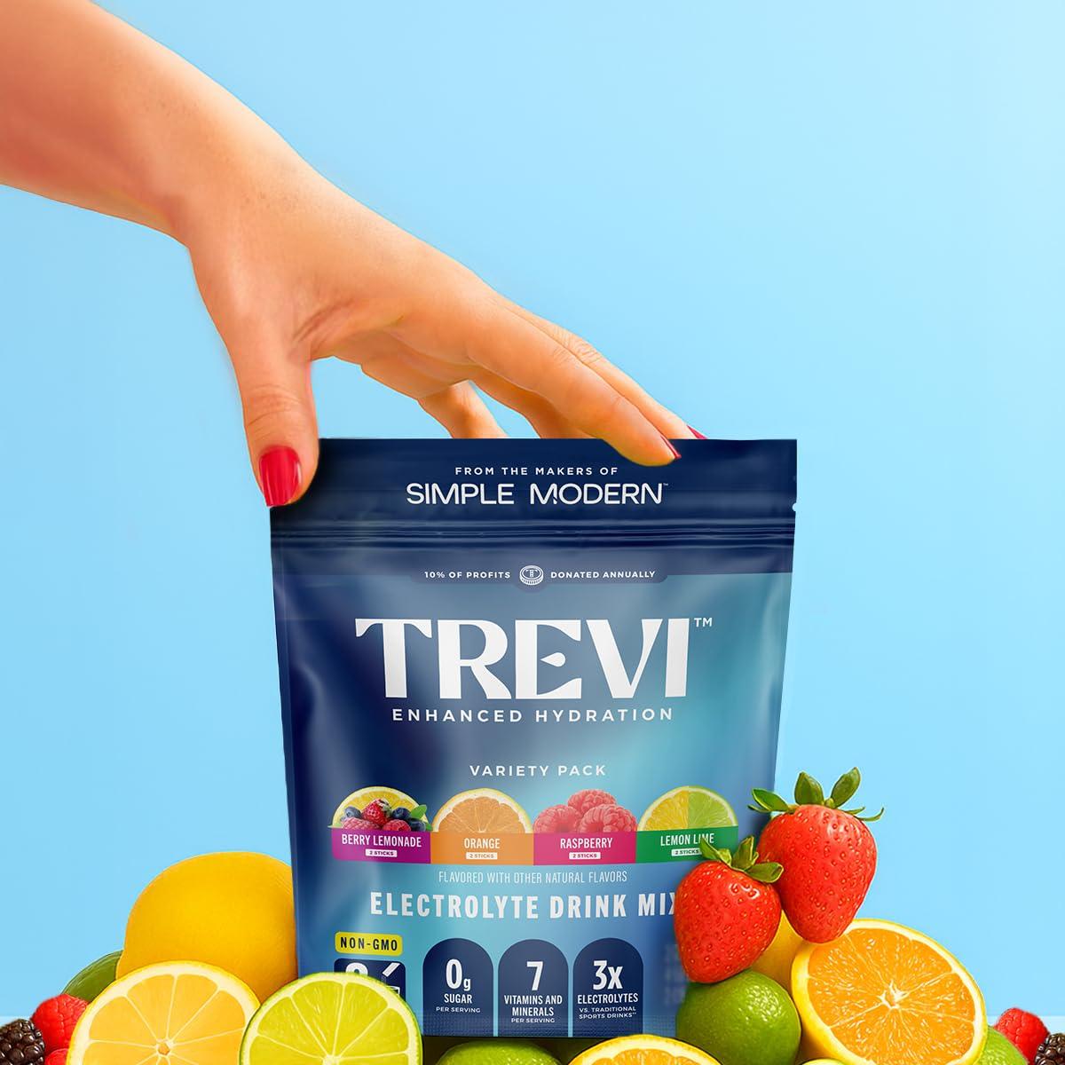 TREVI™ Sugar Free Electrolytes - Drink Mix Hydration Powder Packets - 28 Count - Variety Pack 1 - Image 2
