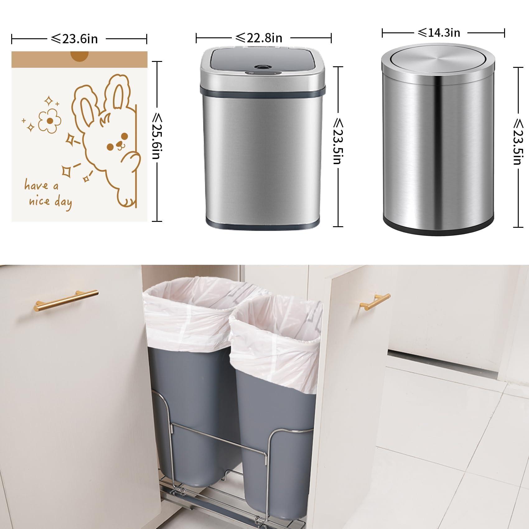 13 Gallon Strong Tall Kitchen Trash Bags, Large Plastic Garbage Bags for Bathroom Office Home Trash Can Bin Liner, White Floral Scent Drawstring 100 Count - Image 2