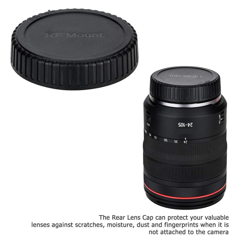 2 Pack RF Mount Body Cap Cover & Rear Lens Cap for Canon EOS R100 R50 R50V R8 R R1 R3 R5 R6 Mark II R7 R10 RP Mirrorless Camera & RF Mount Lenses, with 2 Extra Hot Shoe Protective Covers Included - Image 4