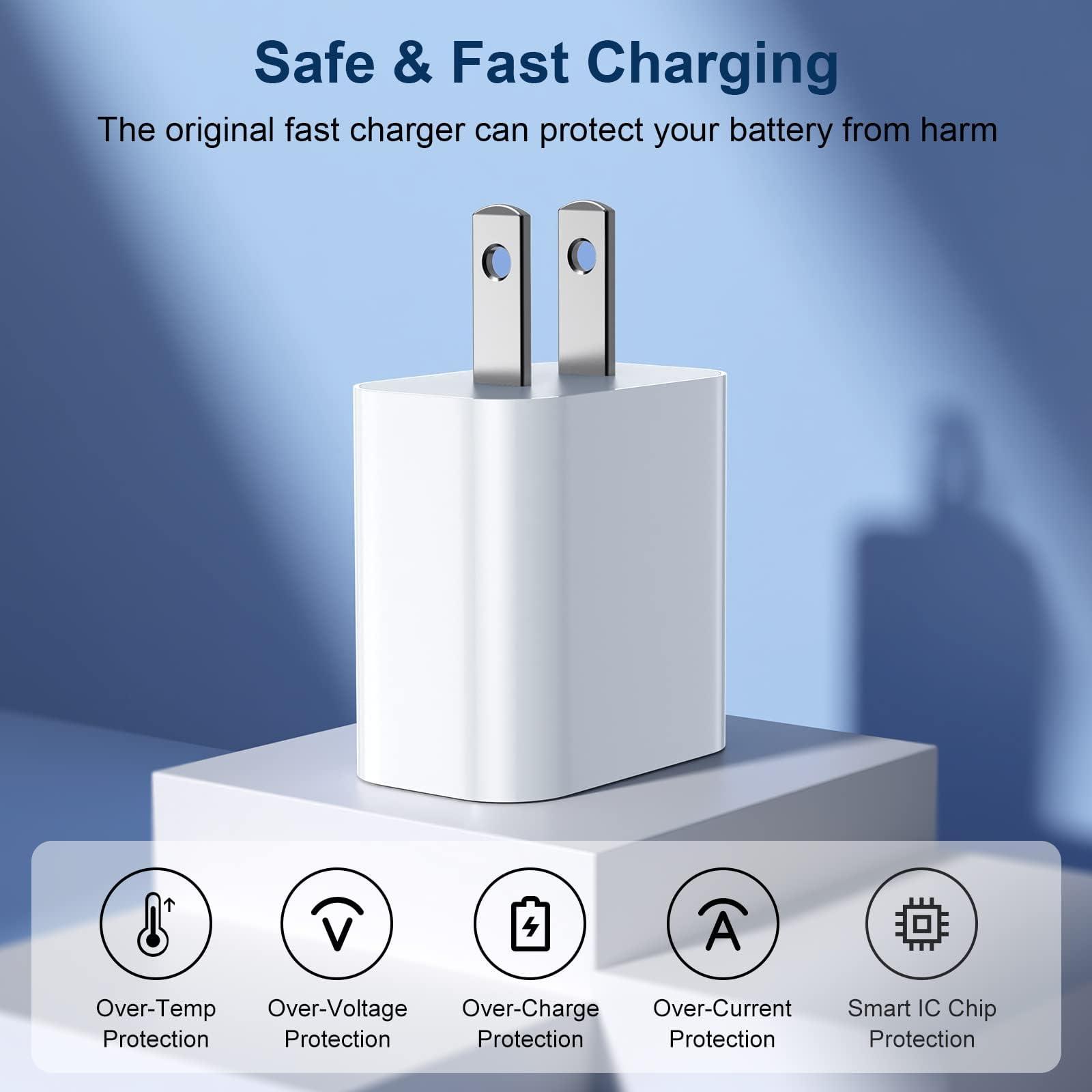 GREPHONE iPhone Charger Fast Charging,20W PD USB C Wall Charger 4 Pack with 6FT Fast Charging Cable - Fast Charger for iPhone 14/14 Pro Max/13/13 Pro/12/12 Pro/11/11 Pro/XS, iPad - Image 4