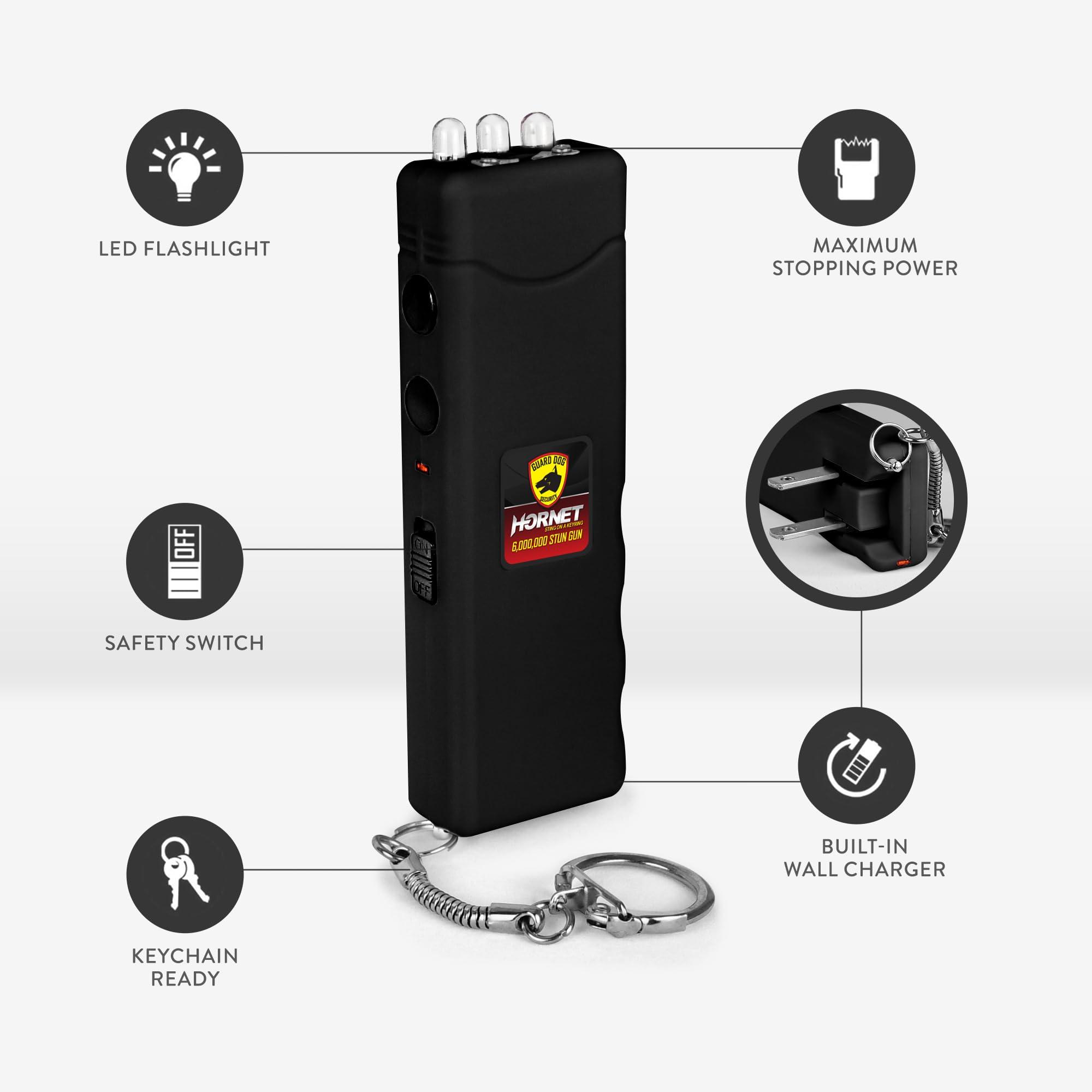 Guard Dog Security Flashlight Stun Gun Self Defense, High Voltage Hornet Mini Stun Gun Keychain, Rechargeable Womens Self Defense, Safety Switch, Powerful Flashlight, Compact Device - Image 2