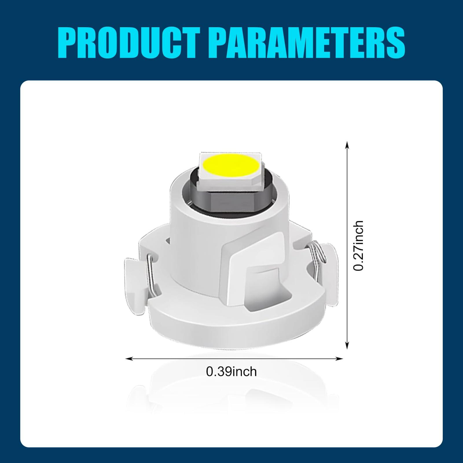 FISTANA 10 PCS Car T4.2 Instrument Desk Lamp, 12V IP65 Waterproof 3030 Chip LED Super Bright A/C Indicator Light, 50000H Long-life Dashboard Light, Universal for Most Cars (White) - Image 2