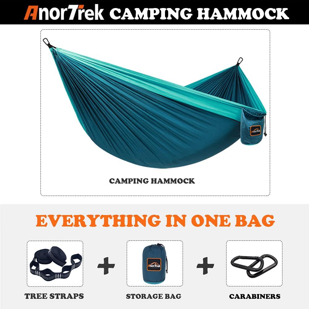 AnorTrek Camping Hammock, Super Lightweight Portable Parachute Hammock with Two Tree Straps Single or Double Nylon Travel Tree Hammocks for Camping Backpacking Hiking - Image 4