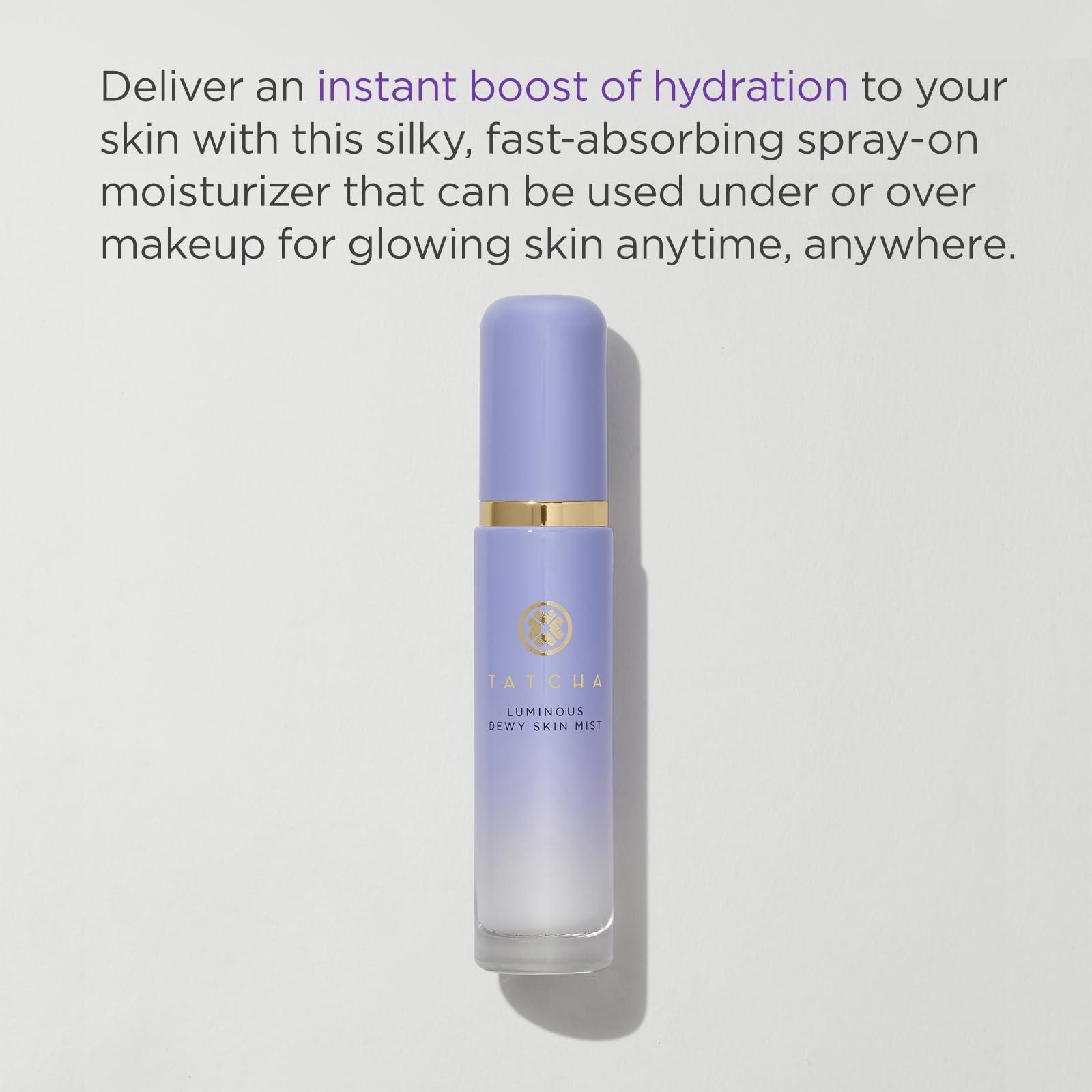 Tatcha Luminous Dewy Skin Mist | 2-in-1 Hydrator & Finishing Spray with Hyaluronic Acid for a Dewy Glow | 1.35 oz - Image 2