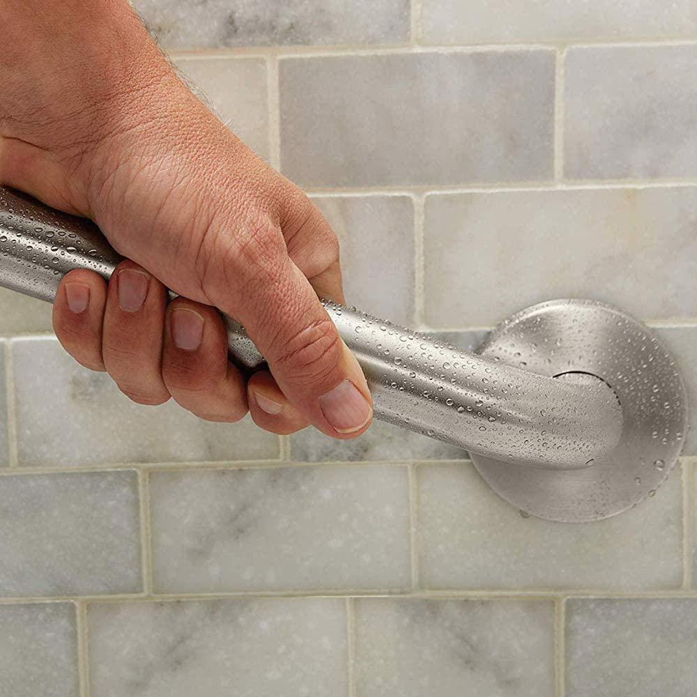 Brushed Nickel Shower Grab Bar 16 Inch - 1 1/4" Diameter, iMomwee 2 Pack Stainless Steel Safety Assist Handle, Wall Mounted Bathroom Mobility Aid Balance Support Hand Rail for Handicap Elderly Senior - Image 8
