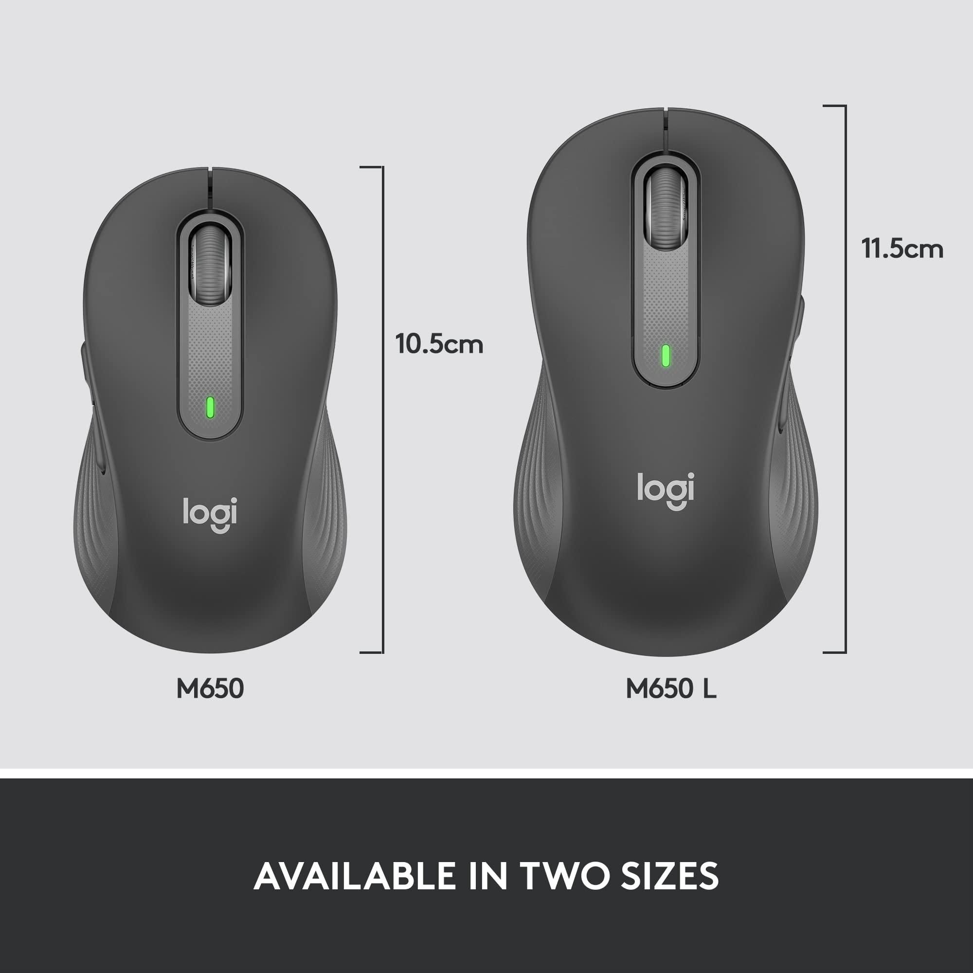 Logitech Signature M650 for Business Wireless Mouse, for Small to Medium Sized Hands, Logi Bolt, Bluetooth, SmartWheel - Graphite - Image 7
