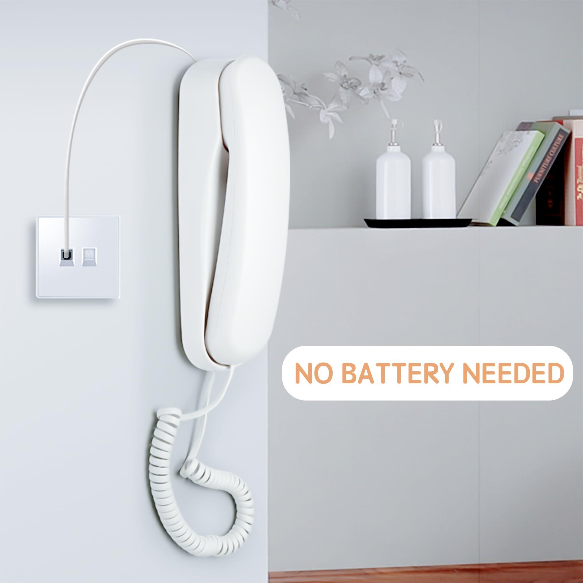Corded Phone for Home, Durable landline Phone with Large Buttons for Seniors, Versatile Mini Phone for The Home, Office, and More(White) - Image 2