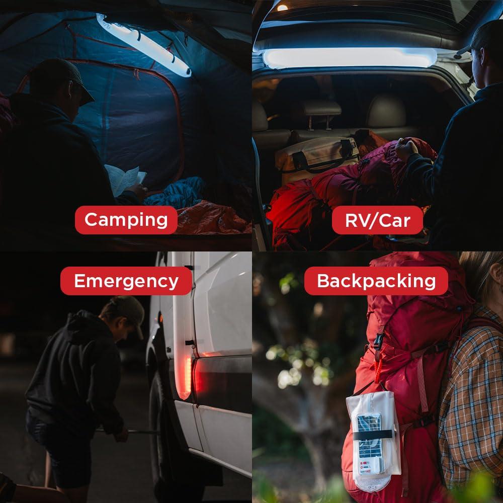 LuminAID Solar Beam with Phone Charger - Shatterproof & Waterproof Inflatable Tube Lantern with 300 Lumens of Bright LED - Perfect for Camping, Backpacking, Hiking, Emergency - Image 3