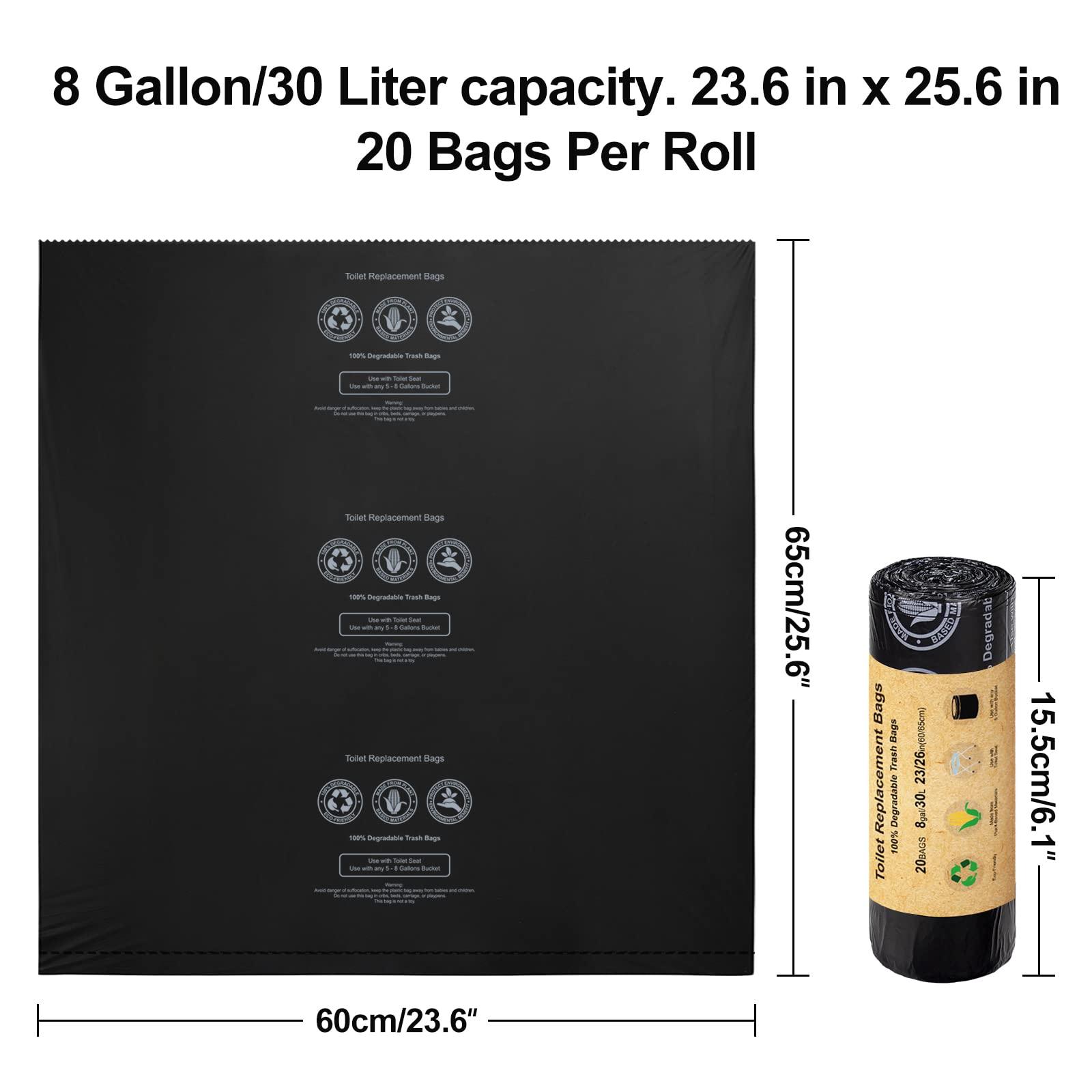 BLIKA 40 Count Toilet Replacement Bags, 8 Gallon, 30 Liter, Heavy Duty 1 Mil, Compost Bags 8 Gallon, Camping Toilet Bags for Portable Toilet, Car Travel, Camping, Long Trips - Image 2