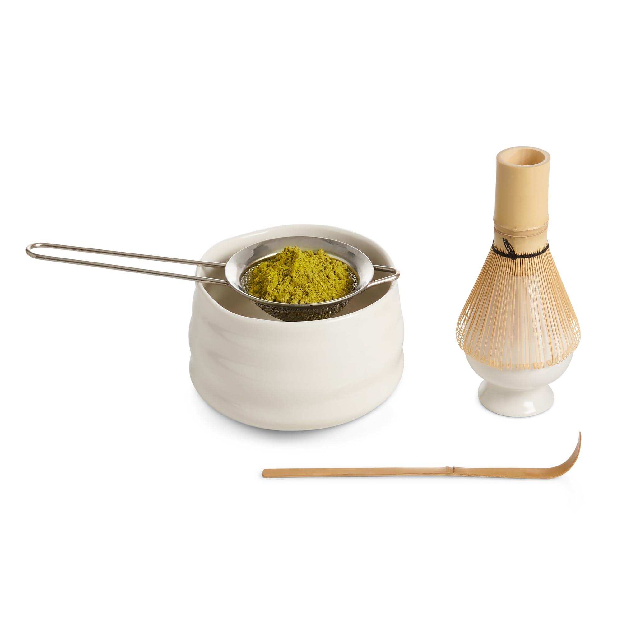 Helen’s Asian Kitchen Traditional Japanese Matcha Tea Gift Set – 5-Piece Ceremonial-Grade Kit with Bamboo Whisk, Handcrafted Bowl, Tea Sifter, Measuring Scoop, and Whisk Stand, Complete Serving Tools - Image 3