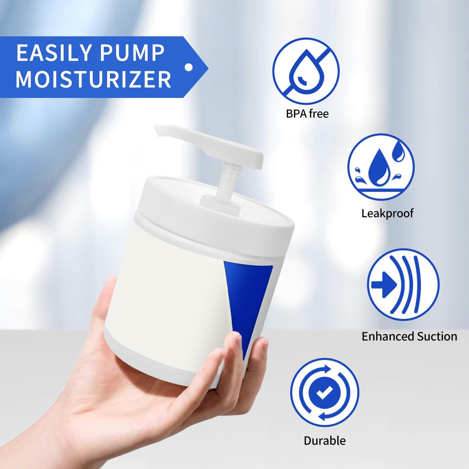 Pump Lid for CeraVe Moisturizing Cream 19oz (2Pcs) Universal Pump for 3.3inch Diameter Mouth, Cream Pump Dispenser Fits for CeraVe 16oz Jars When Cut Tube Short - Image 5