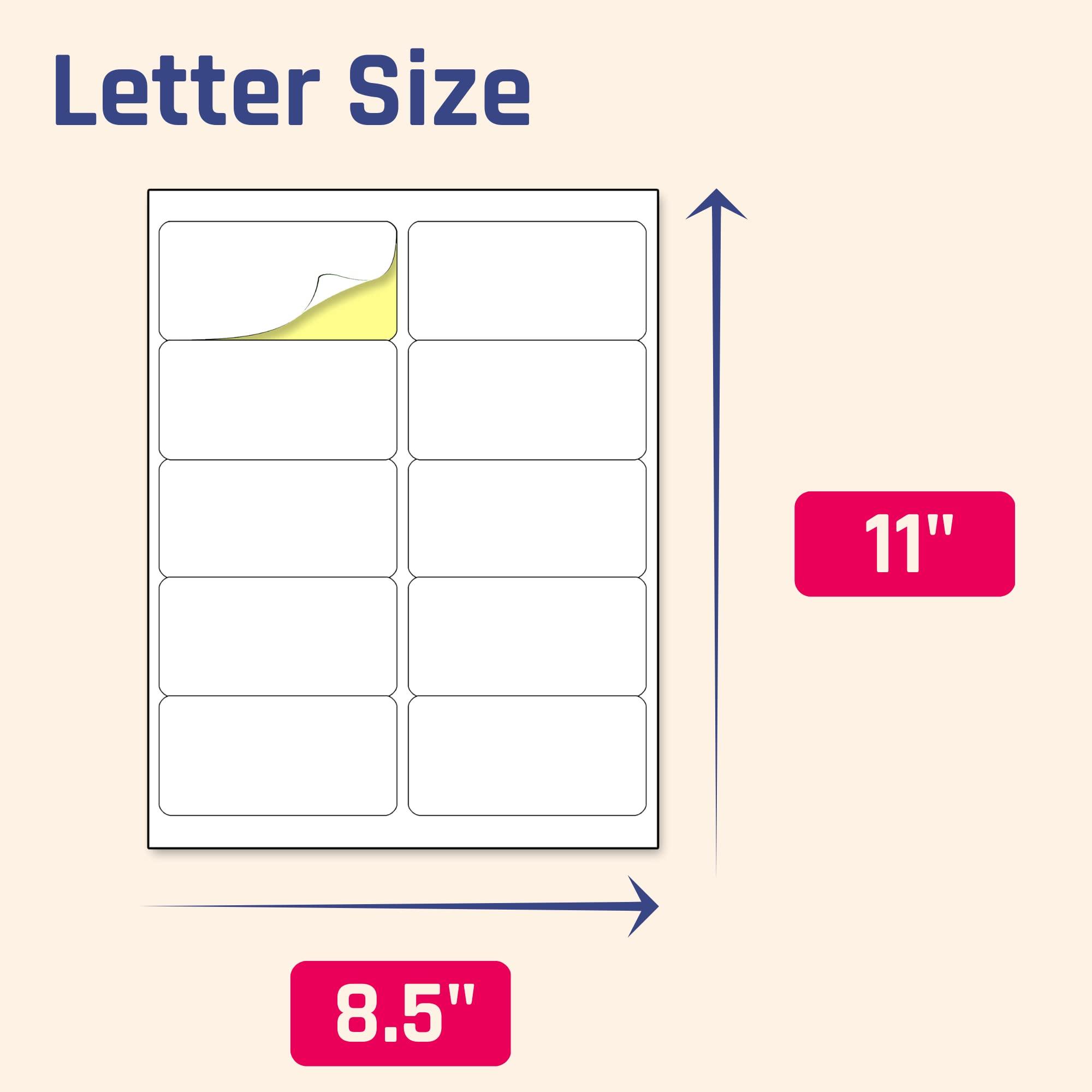 (2" x 4") 30 Sheets, Printable White Sticker Labels, Laser/Inkjet Printing - Matte, 10 per Page - Image 3