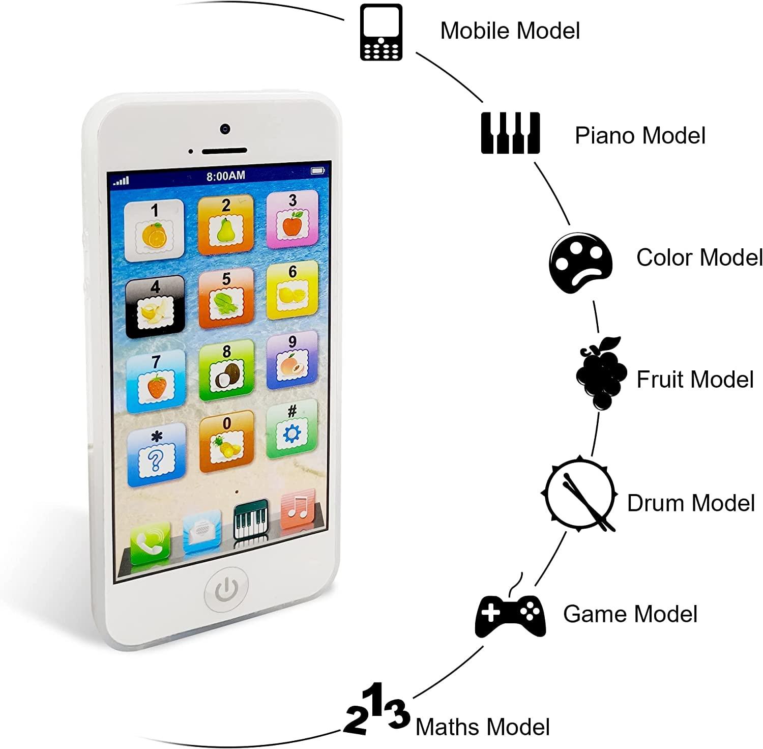 Wolmund Toy Learning Play Cell Phone with 8 Functions and Dazzling Lights Interactive Toy for Toddler Baby Kids Boys Girls - Image 2