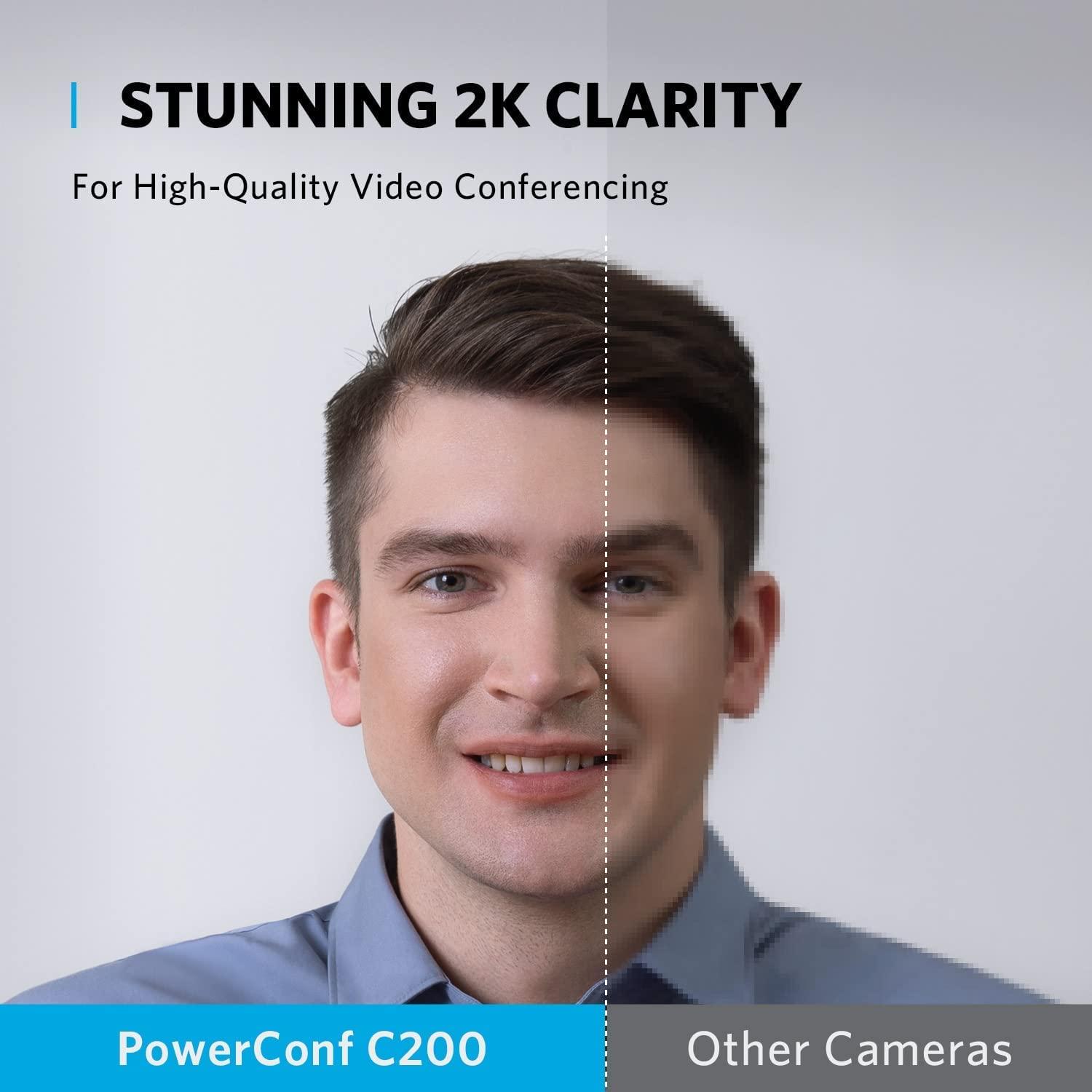Anker PowerConf C200 2K Webcam for PC, Webcam for Laptop, Computer Camera, with AI-Noise Canceling Microphones, Stereo Mics, Adjustable Field of View, Low-Light Correction, Built-in Privacy Cover - Image 2