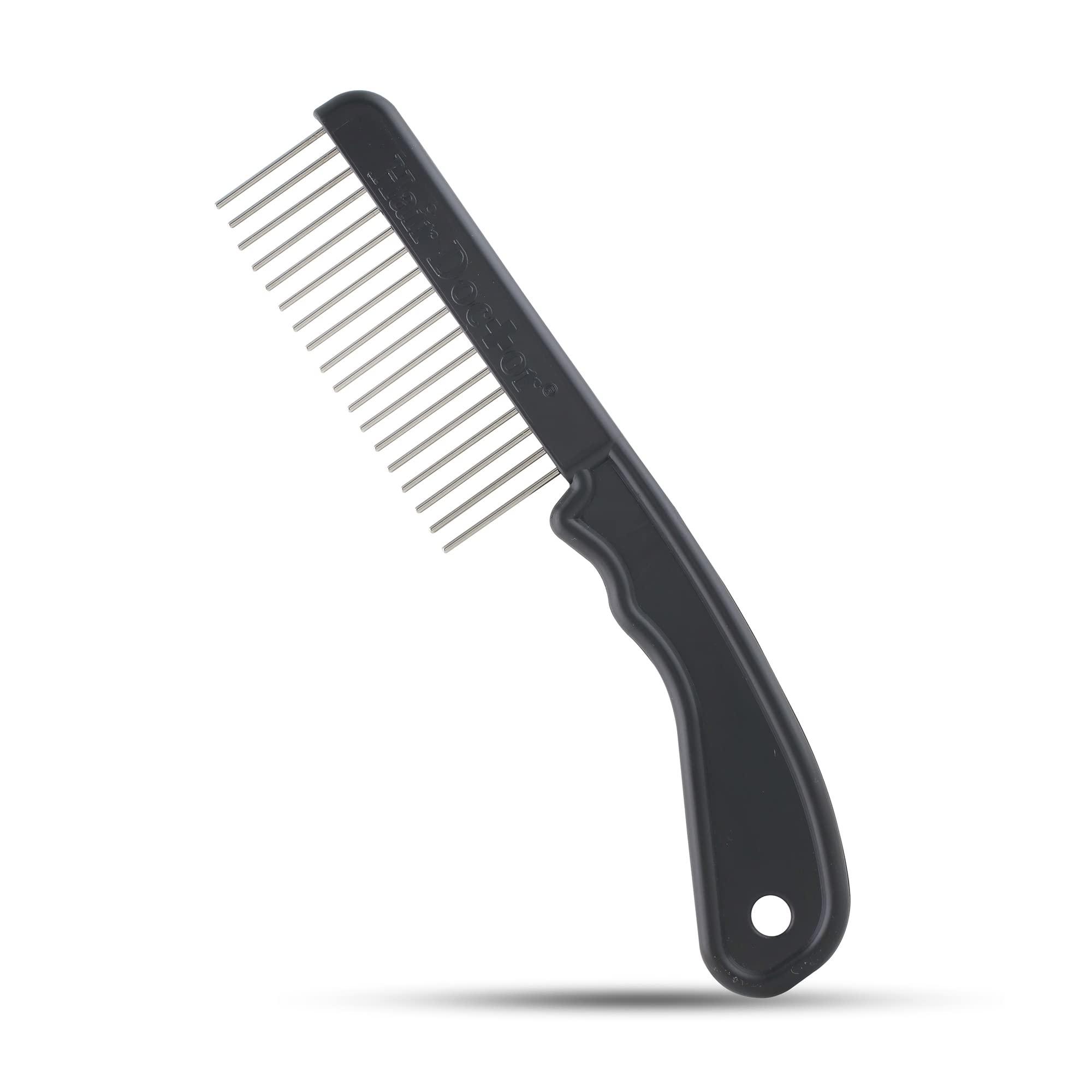 The Hair Doctor Extra Long Tooth Hair Comb 1 1/4 Inch with silky smooth rotating teeth reduces hair damage (Classic Black) - Image 1