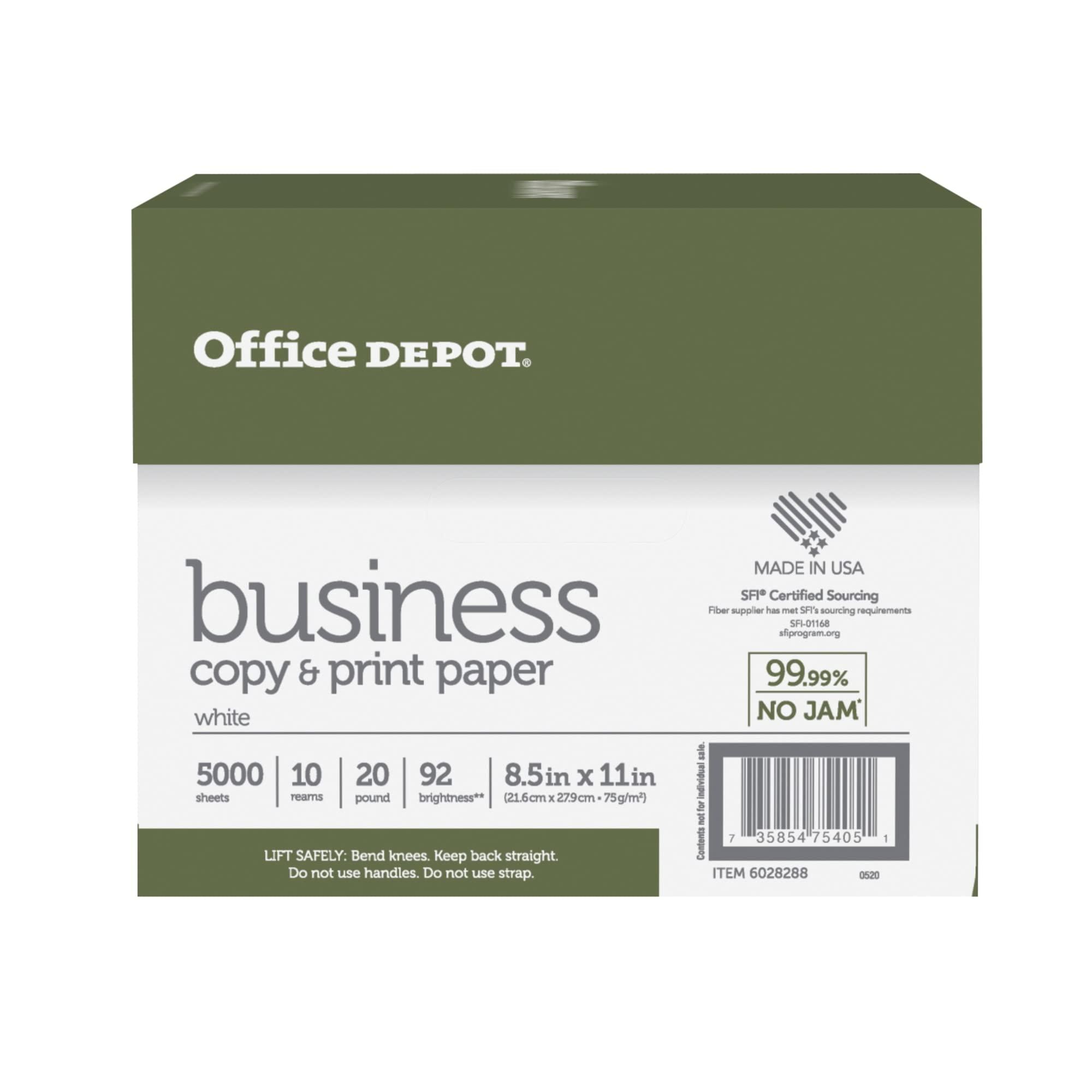 Office Depot® Brand Business Multi-Use Printer & Copier Paper, Letter Size (8 1/2" x 11"), 5000 Total Sheets, 92 (U.S.) - Image 3