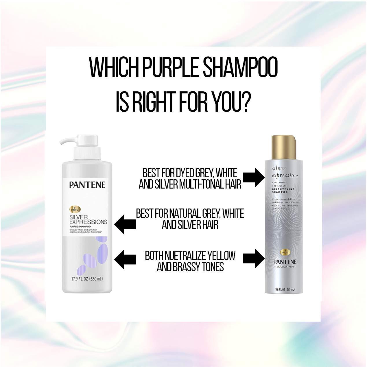 Pantene Silver Expressions, Purple Shampoo and Hair Toner, Pro-V for Grey and Color Treated Hair, Lotus Flowers, 17.9 Fl Oz - Image 6