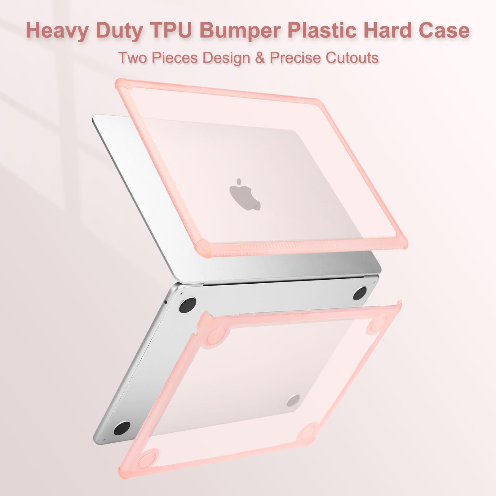 MOSISO Compatible with MacBook Air 13 inch Case 2025 2024 2023 2022 M4 A3240 M3 A3113 M2 A2681,Anti-Cracking Heavy Duty TPU Bumper Hard Case&Keyboard Skin&ScreenFilm for MacBook Air 13.6, Pink - Image 5