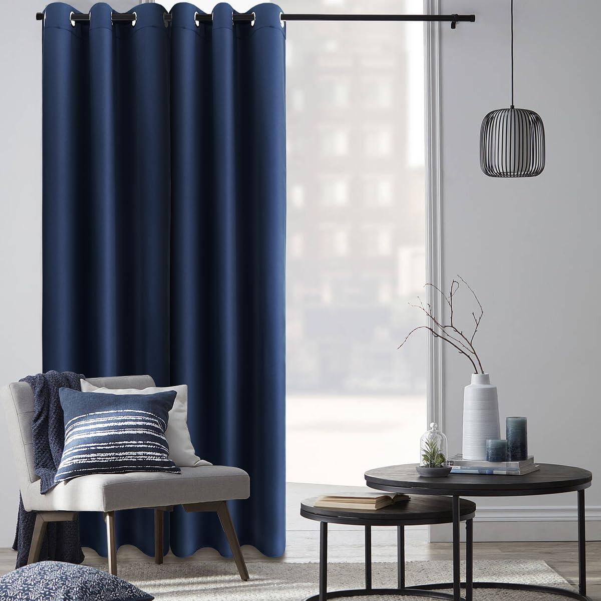 Diraysid Blackout Curtains for Bedroom Grommet Thermal Insulated Room Darkening Curtains (42 x 84 Inch, 2 Panels, Navy Blue) - Image 5