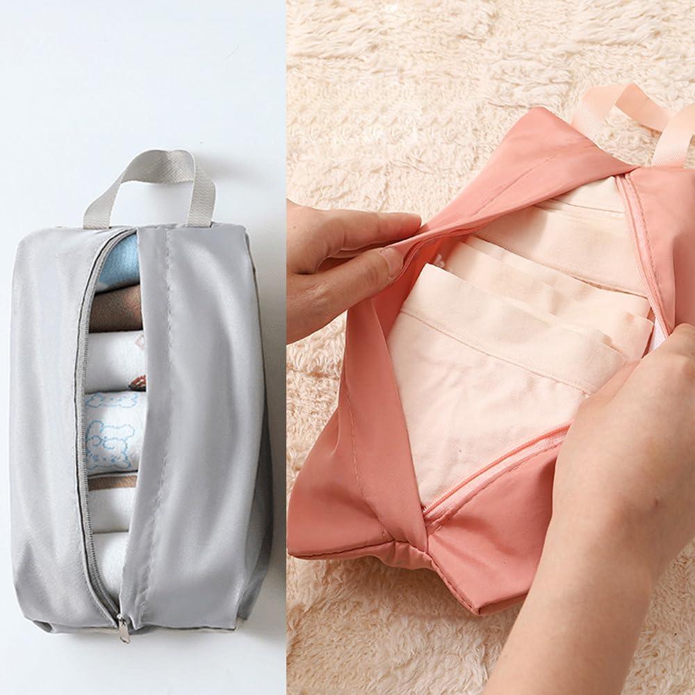NentMent 3 Pack Travel Socks Organizer Bag with Zip Handle Compression Underwear Mini Storage Pack Pouch for Packing Cubes Suitcase Luggage Ties Panties Cosmetics Sundries Essentials Lingerie - Image 6