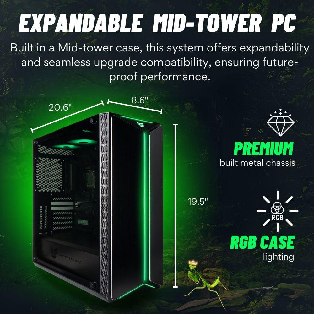 Mantis V2 Gaming Desktop PC - (NVIDIA GeForce RTX 5090, AMD Ryzen 7 9800X3D Processor, 64GB DDR5 RAM, 2TB NVMe Gen4 SSD, HDMI, WiFi 6E + BT, Windows 11 Pro) - Prebuilt RGB Gamer Desktop Computer - Image 6
