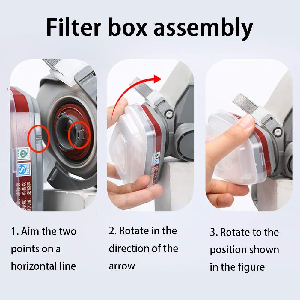 RBLCXG Respirator Reusable Half Face Cover Gas Mask with Safety Glasses, Filters for Painting, chemical, Organic Vapor, Welding, Polishing, Woodworking and Other Work Protection - Image 5