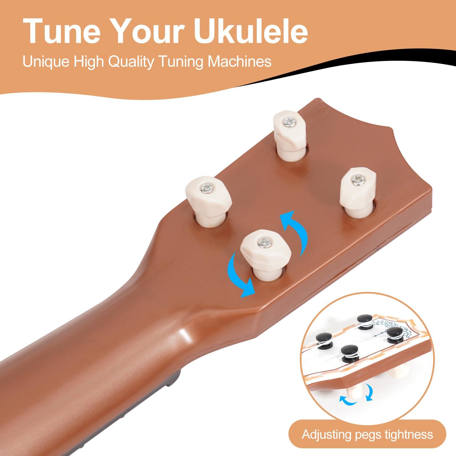 Raimy 17in Ukulele Guitar for Kids - 4 String Mini Learning Instruments Educational Musical Toy for Beginner Toddler Gifts for Age 3 4 5 6 7 8 9 Years Boys Girls Baby Children (White) - Image 5