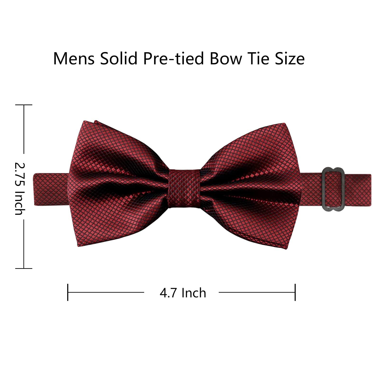 Alizeal Mens Solid Mini Squares Formal Banded Bow Ties - Image 2