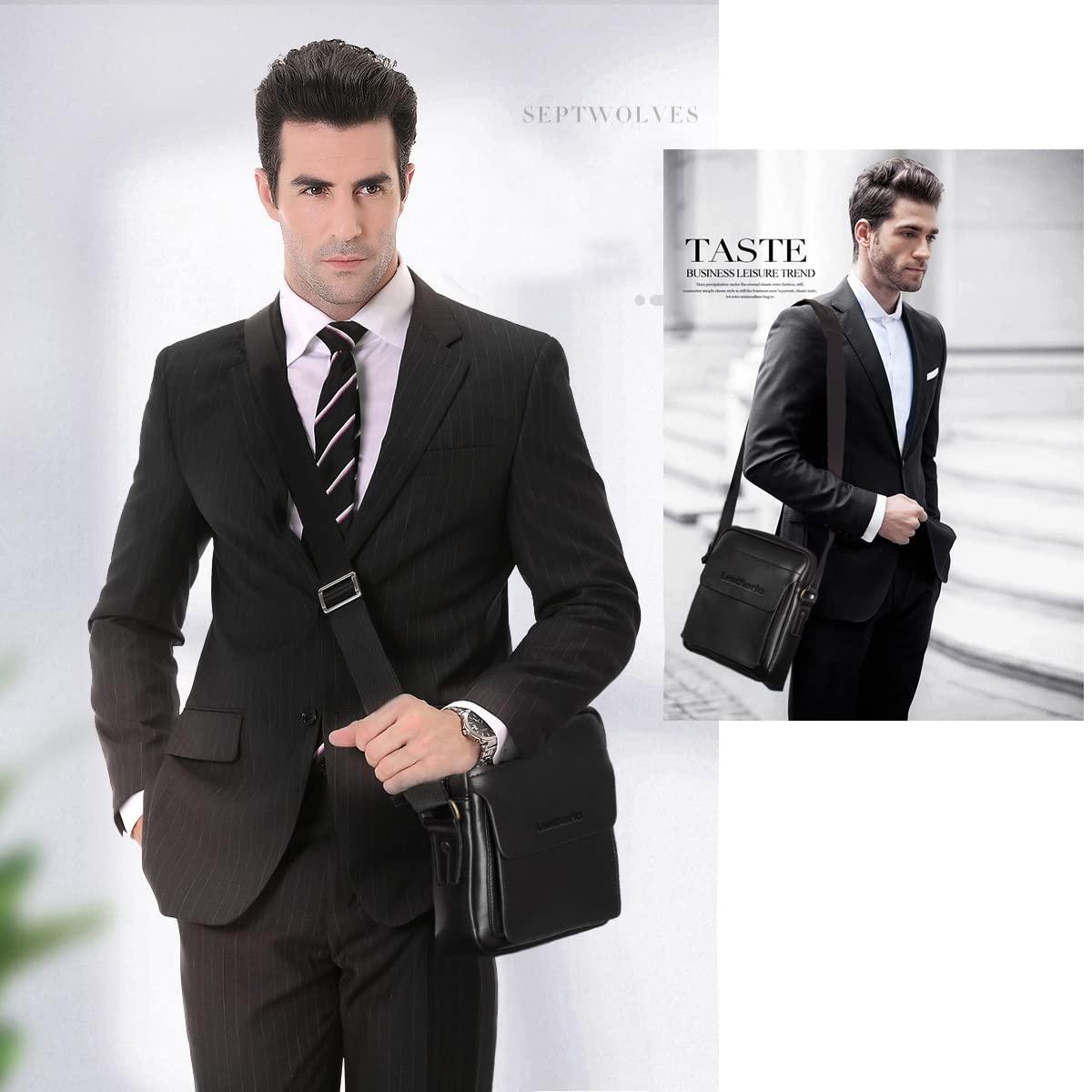 Leathario Crossbody Bag For Men Vegan Leather Shoulder Messenger Purse Sling Satchel Bag For Work Business Travel - Image 5