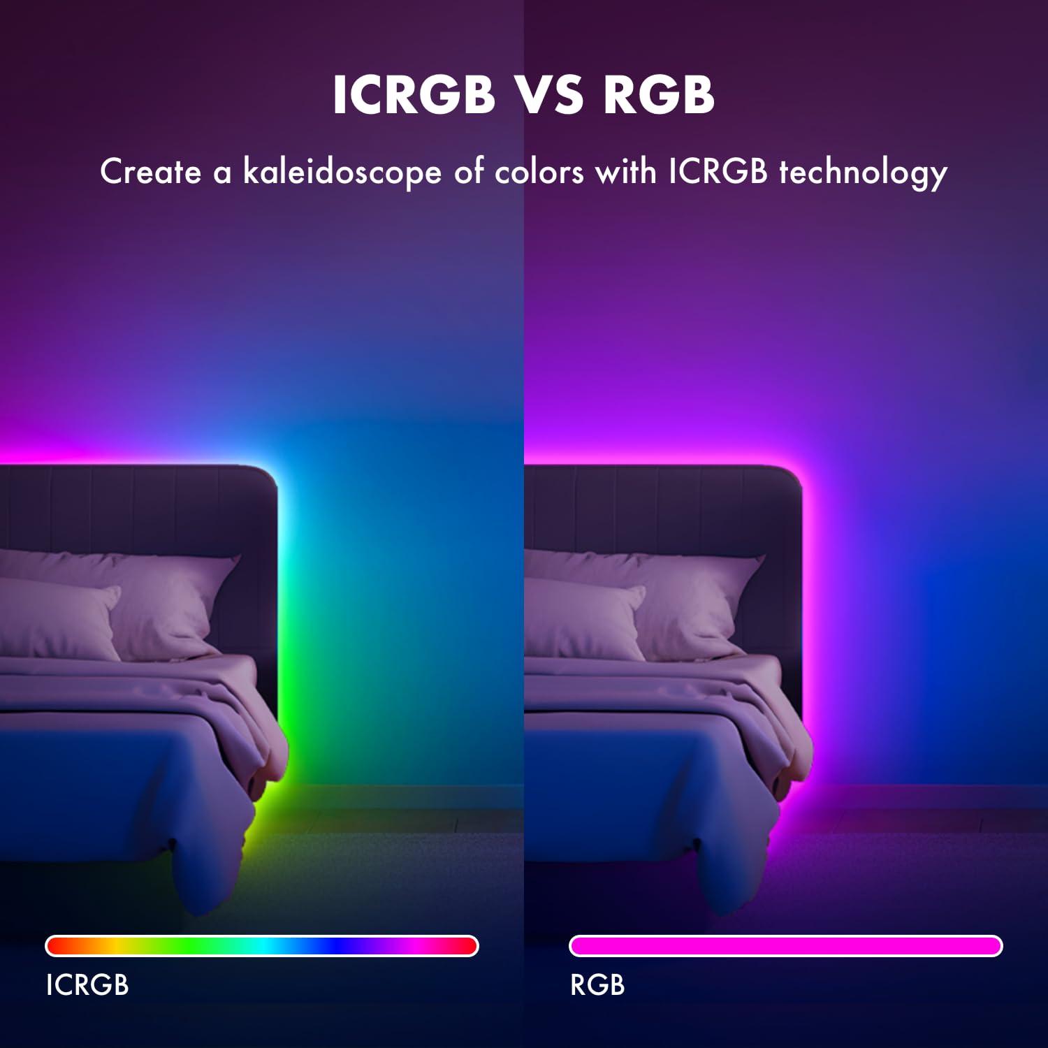 ERBTY Led Lights for Bedroom, IC+RGB 65.6FT Strip Lights, 24Key Remote with App Control, Music Sync Color Changing for Room Decor Party - Image 4