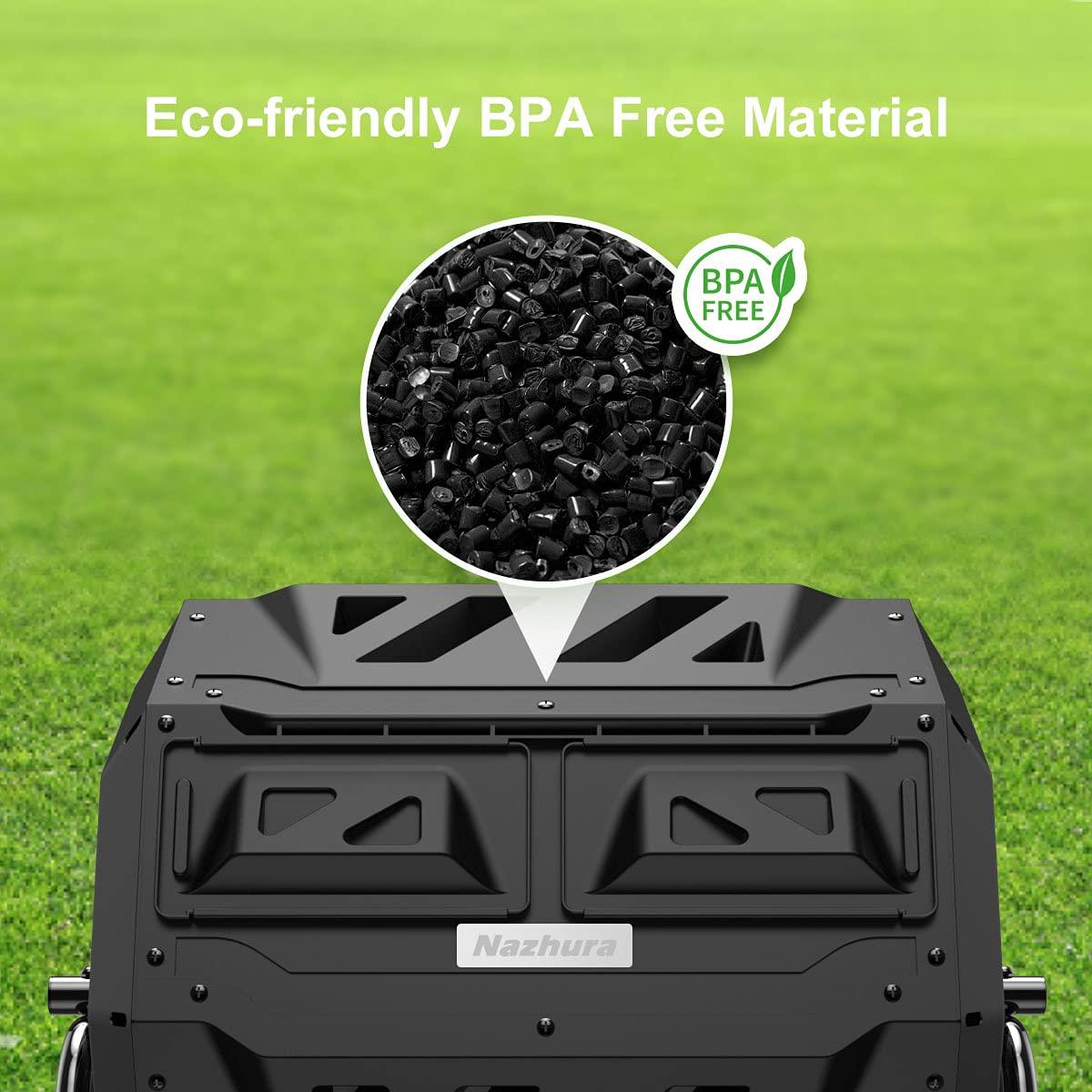 Compost Tumbler Bin Composter Dual Chamber 43 Gallon (Bundled with Pearson's Gardening Gloves) - Image 4