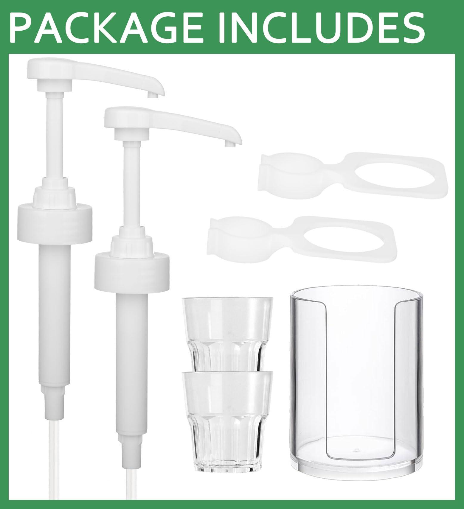 Dispenser Pumps for Listerine 1 or 1.5 Liter Mouthwash Bottles with Cup Holders, Resuable Cups and Clear Plastic Paper Cup Dispenser - Fits Total Care, Original, Zero Alcohol, Cool Mint, etc - Image 2