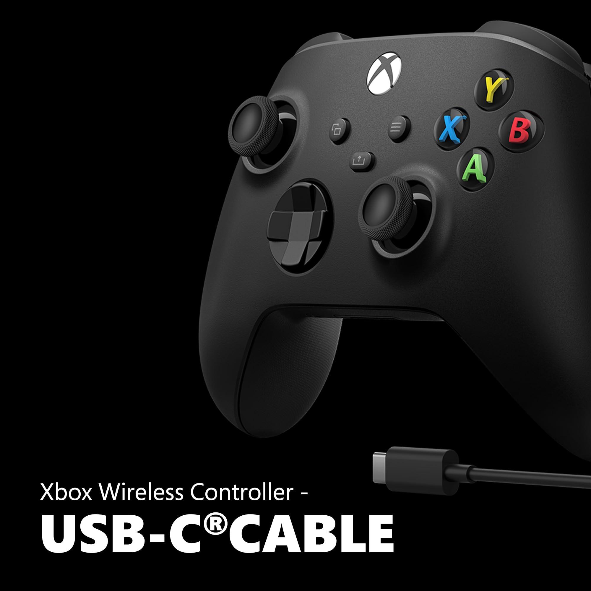 Xbox Core Wireless Gaming Controller + USB-C® Cable – Carbon Black Series X|S, One, Windows PC, Android, and iOS - Image 2