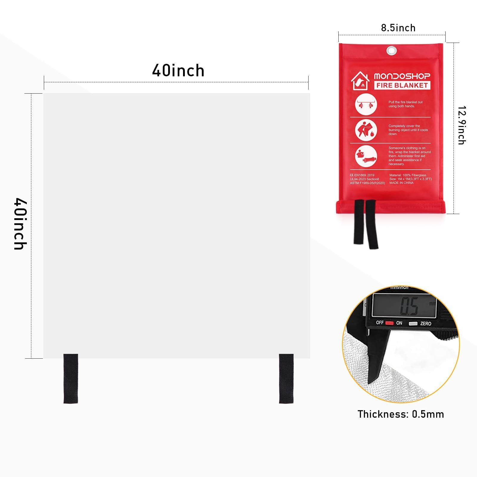 Mondoshop Fire Blankets Emergency for Kitchen Home - Emergency Fire Retardant Blanket for Home Fireproof Blanket for Camping, Grill, Car, Office, Warehouse, School, Picnic, Fireplace - Image 2