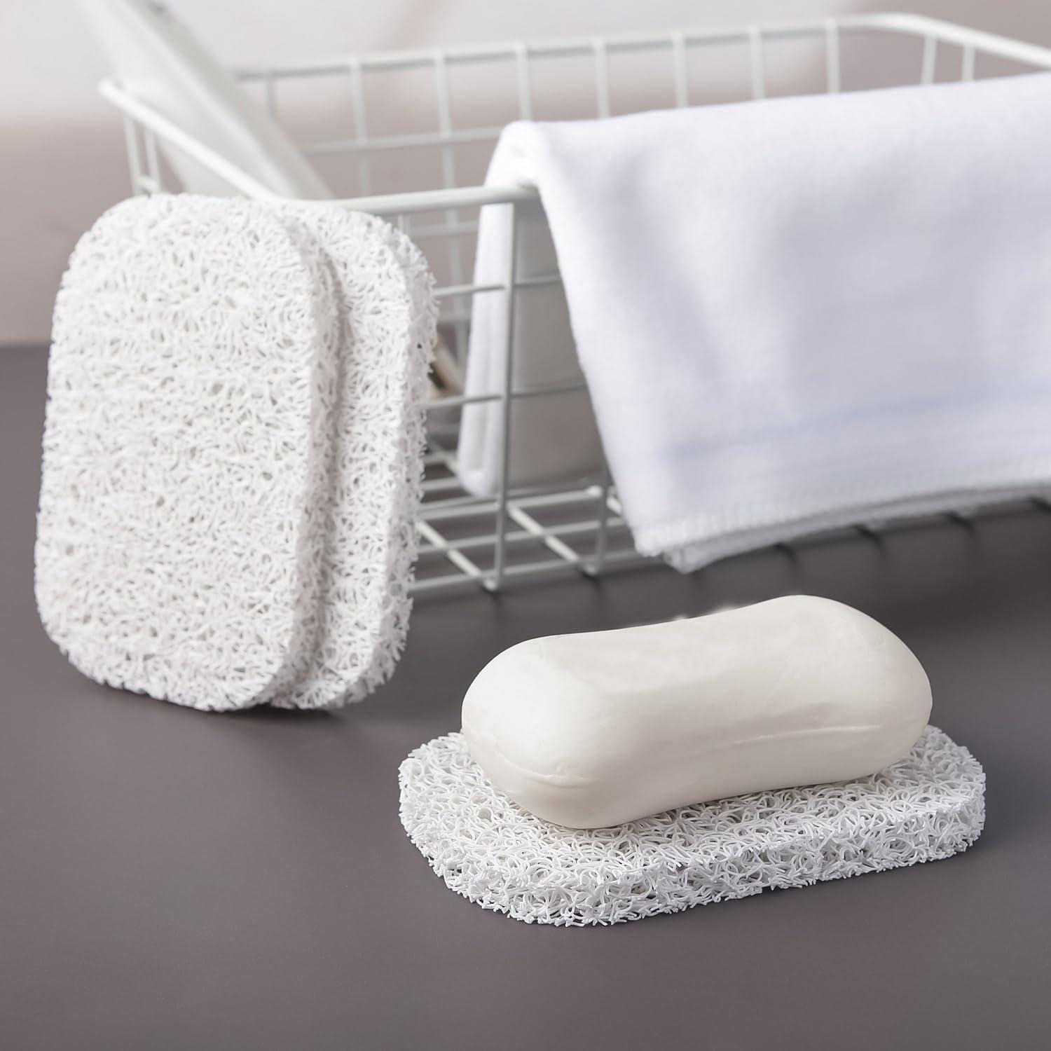 Soap Holder Pad,4PCS White BPA-Free Soap Savers Pads for Soap Dish,Easy to Clean Soap Lifting Pads Suitable for Shower Kitchen Bathroom Bathroom Travel Hotel Cleaning Products - Image 5